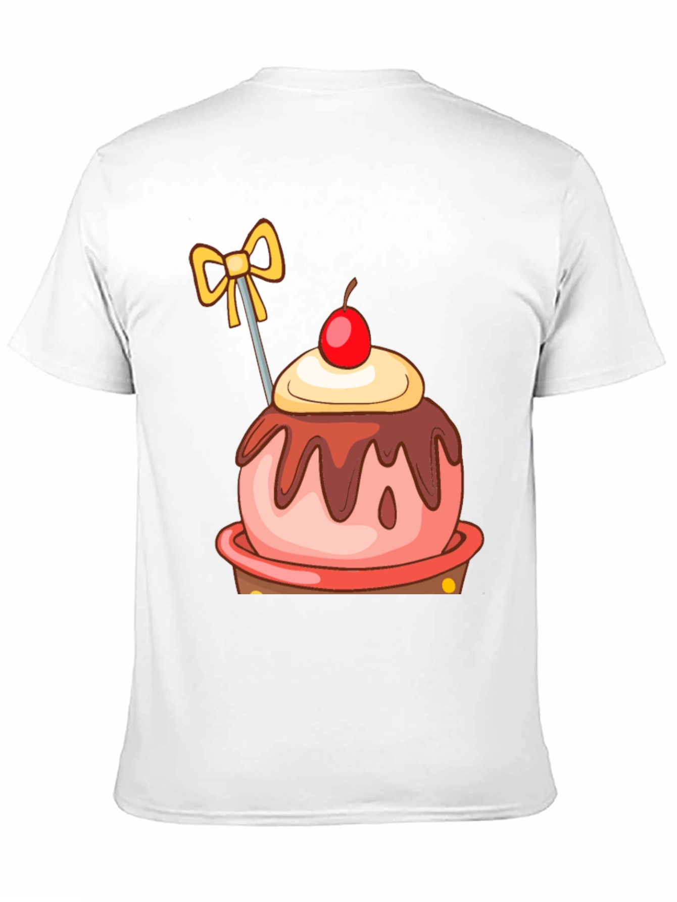 Black Cartoon Cupcake T-Shirt view 11