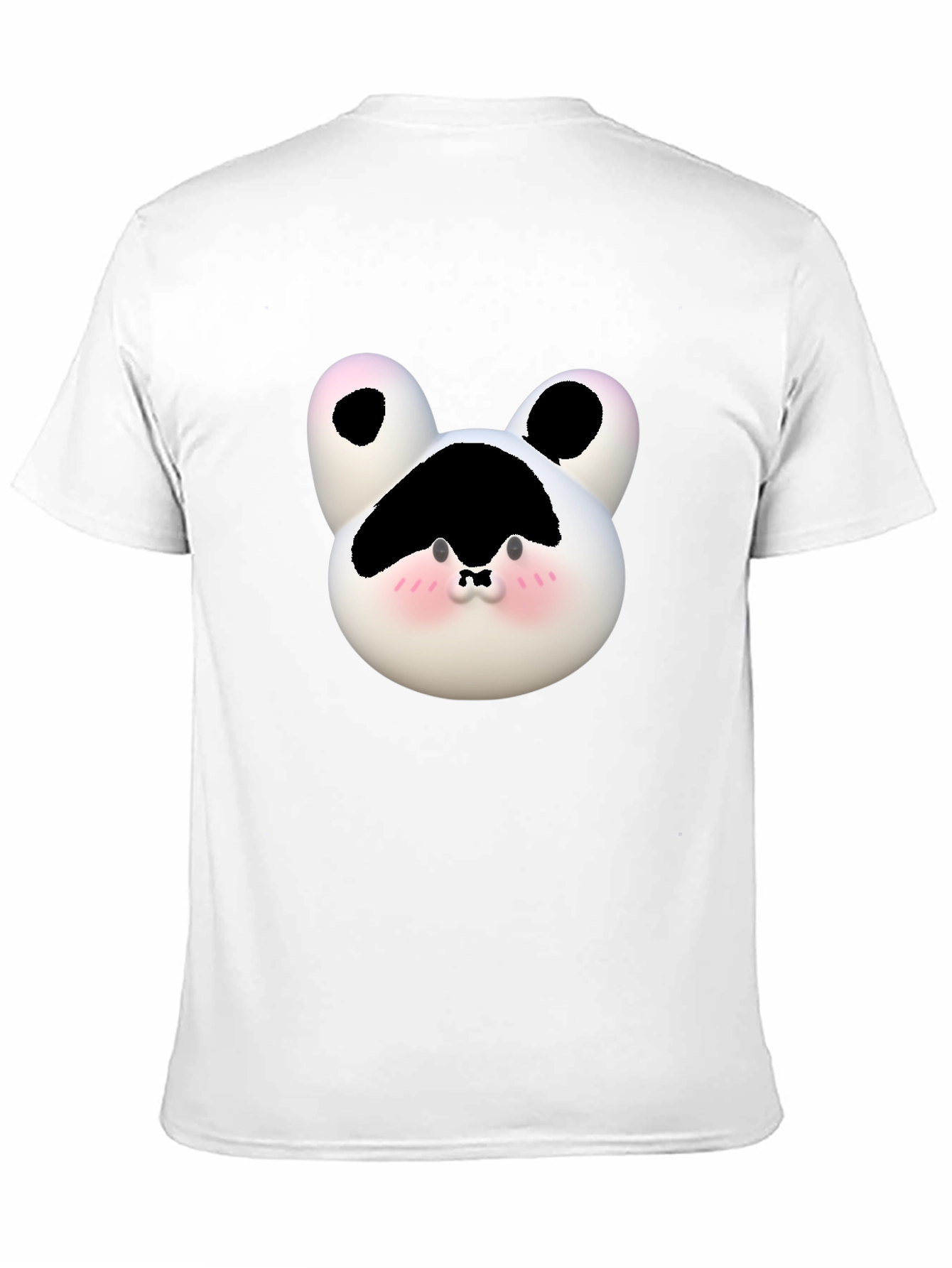 Black Cute Cartoon Cow Face Black T-Shirt view 11