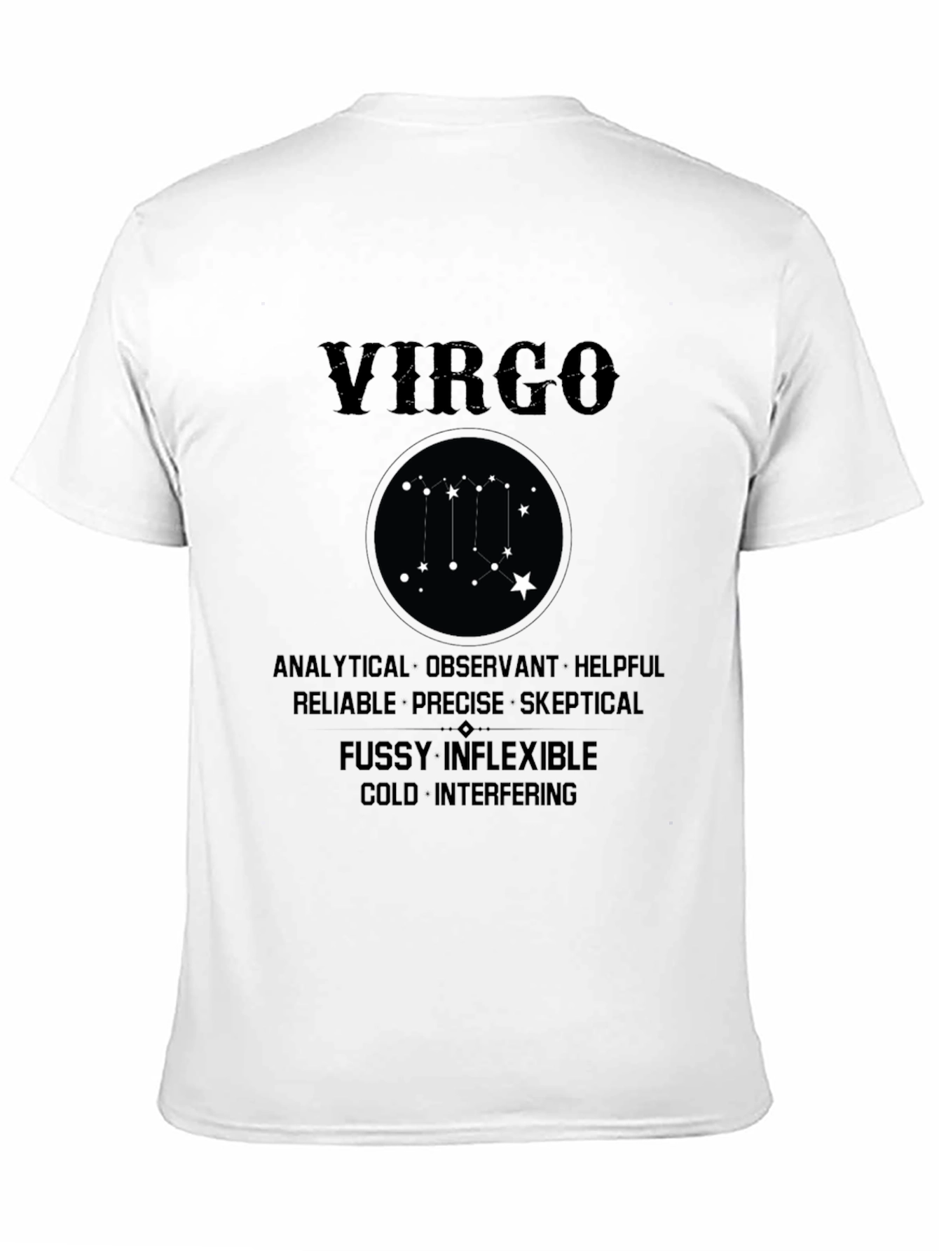 Black Virgo Zodiac Sign T-Shirt view 11
