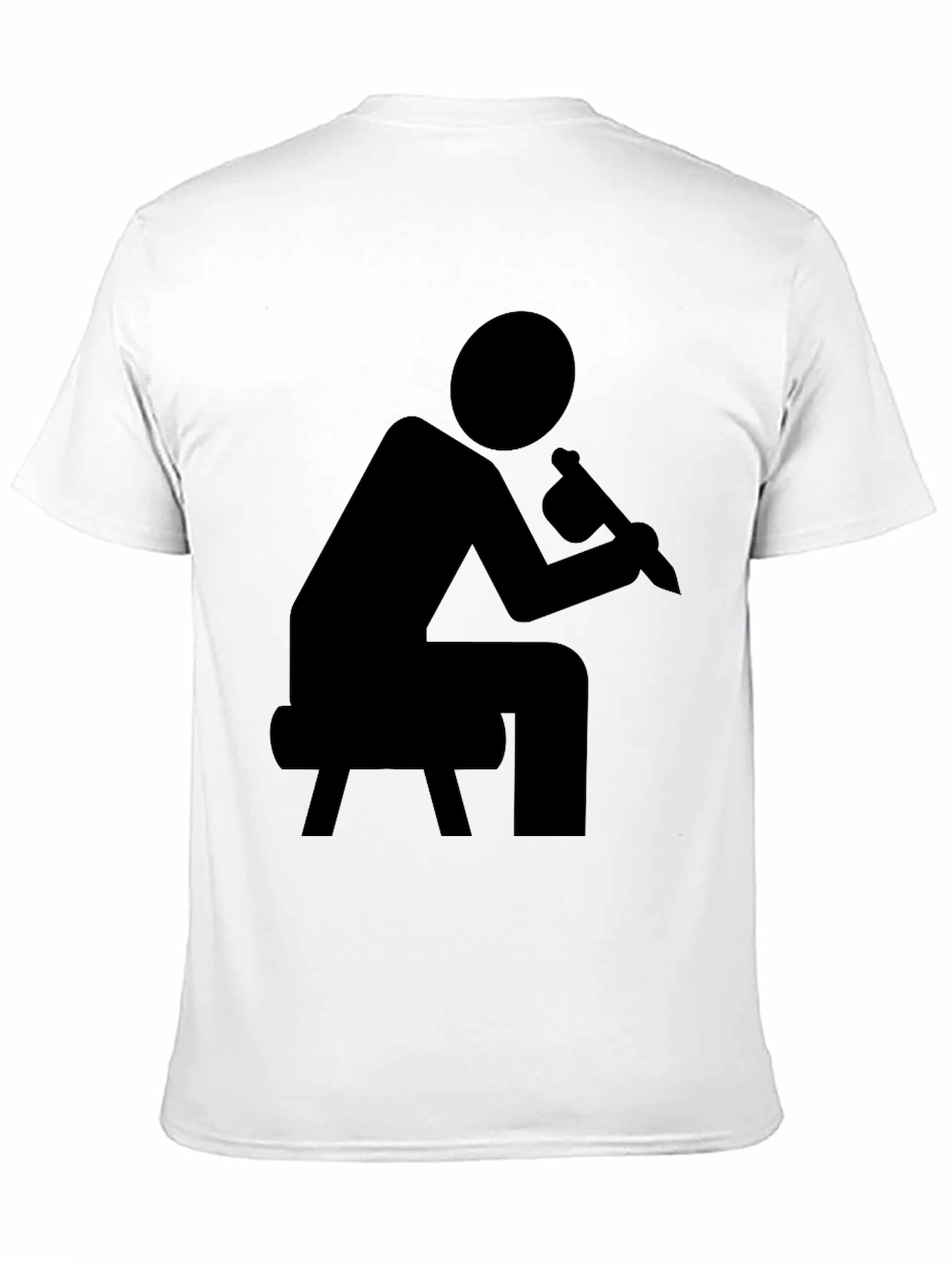 Black Painter Pictogram Graphic Tee - Black Unisex Shirt view 11