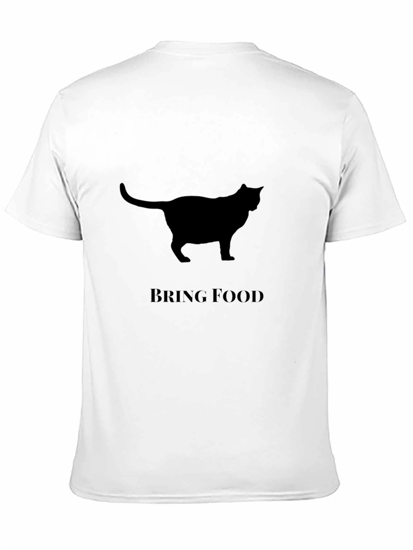 Black Cat Silhouette "Bring Food" Graphic T-Shirt view 11