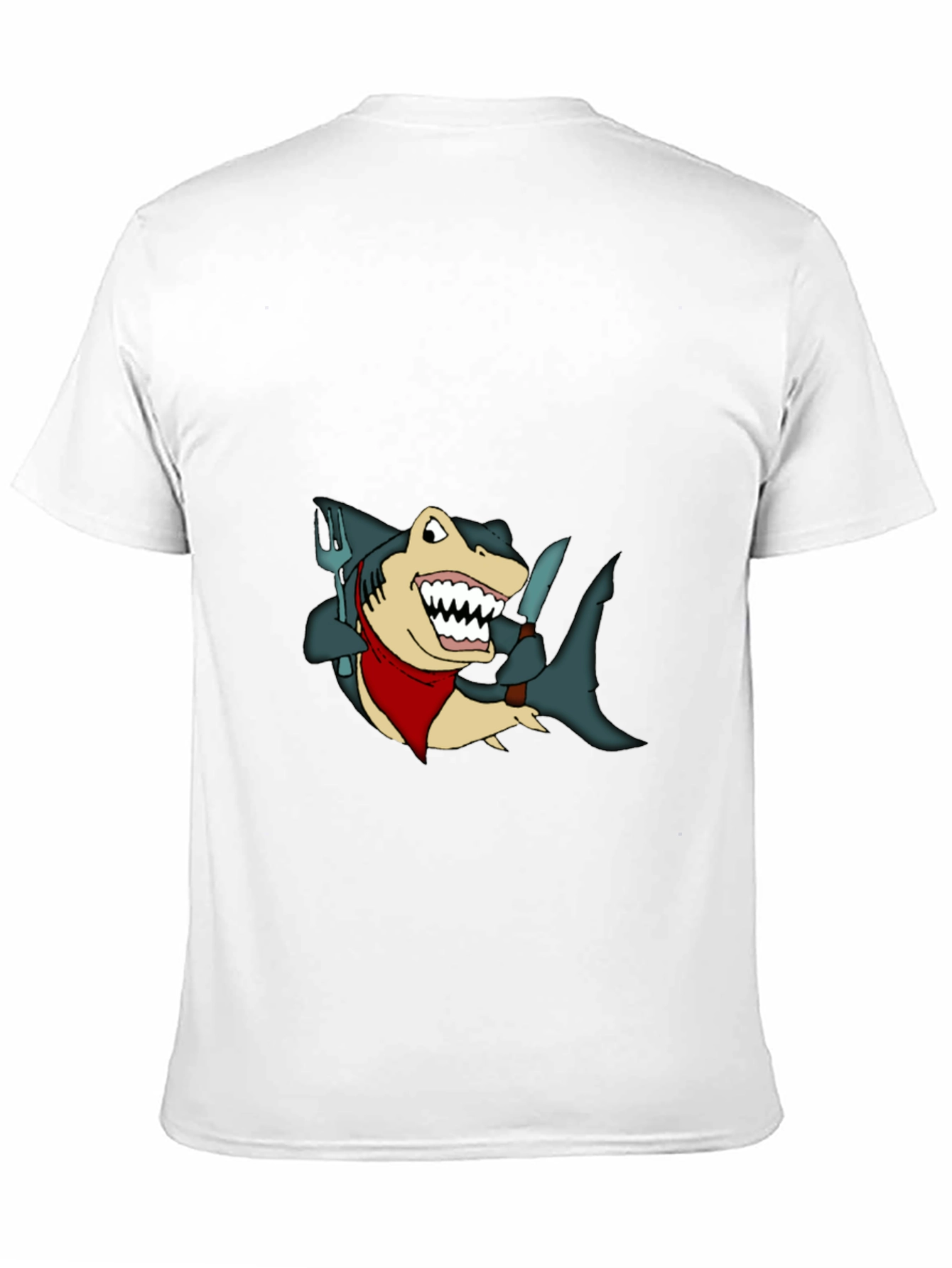Black Shark Chef T-Shirt - Funny Cartoon Tee view 11