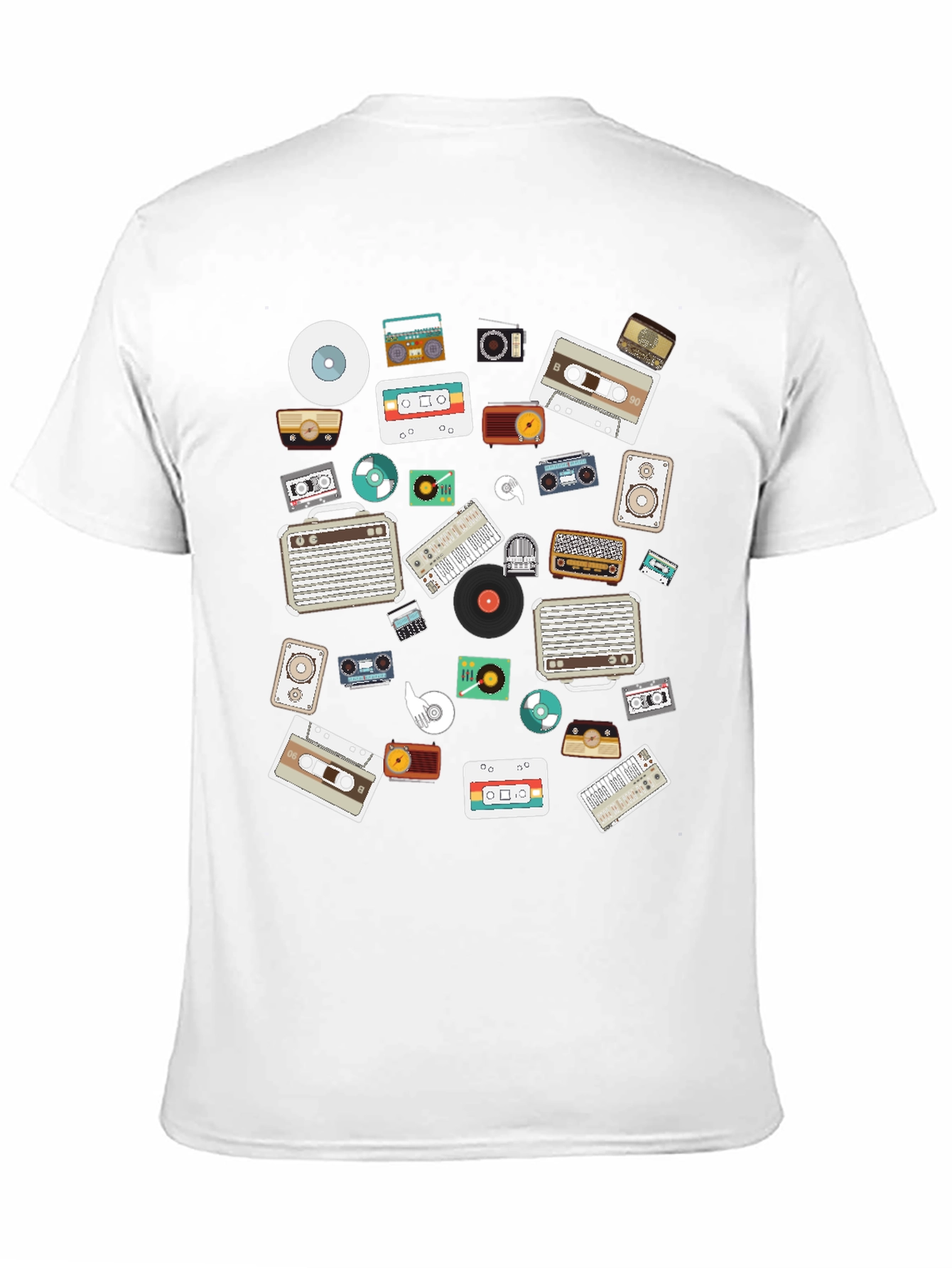 Black Retro Music Lover's Black Graphic Tee view 11