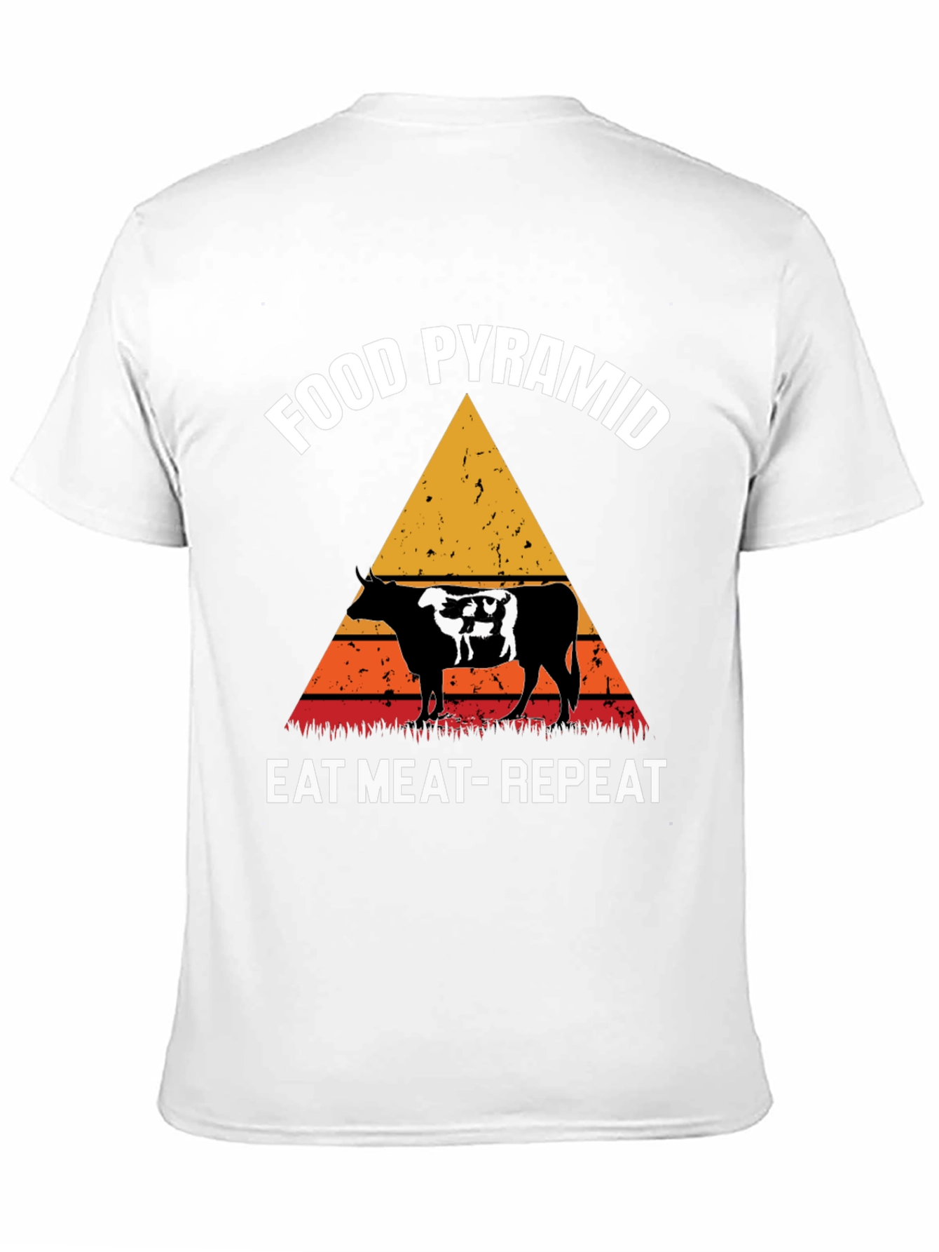 Food Pyramid Eat Meat Repeat Graphic Tee - 11
