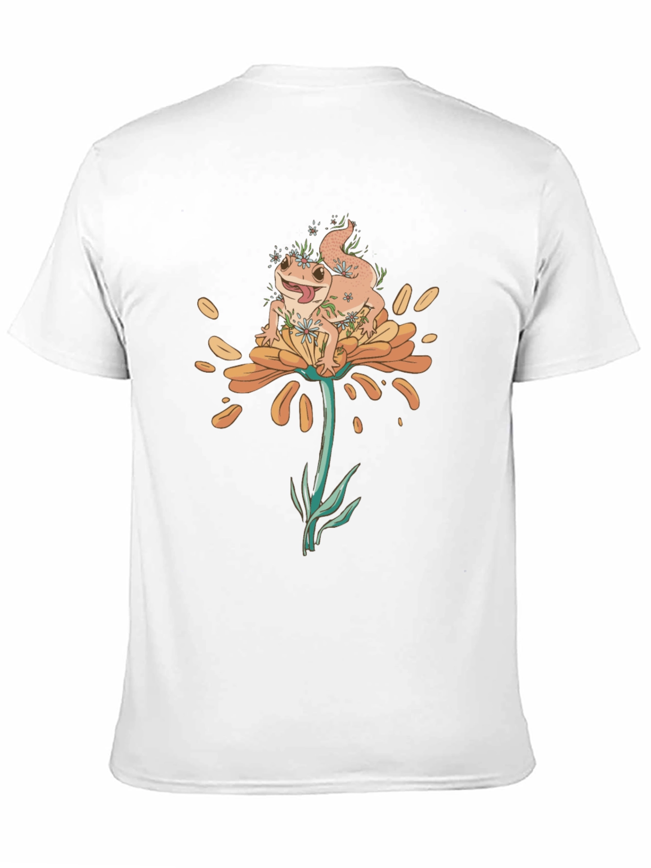 Black Gecko on Flower Graphic T-Shirt - Black view 11