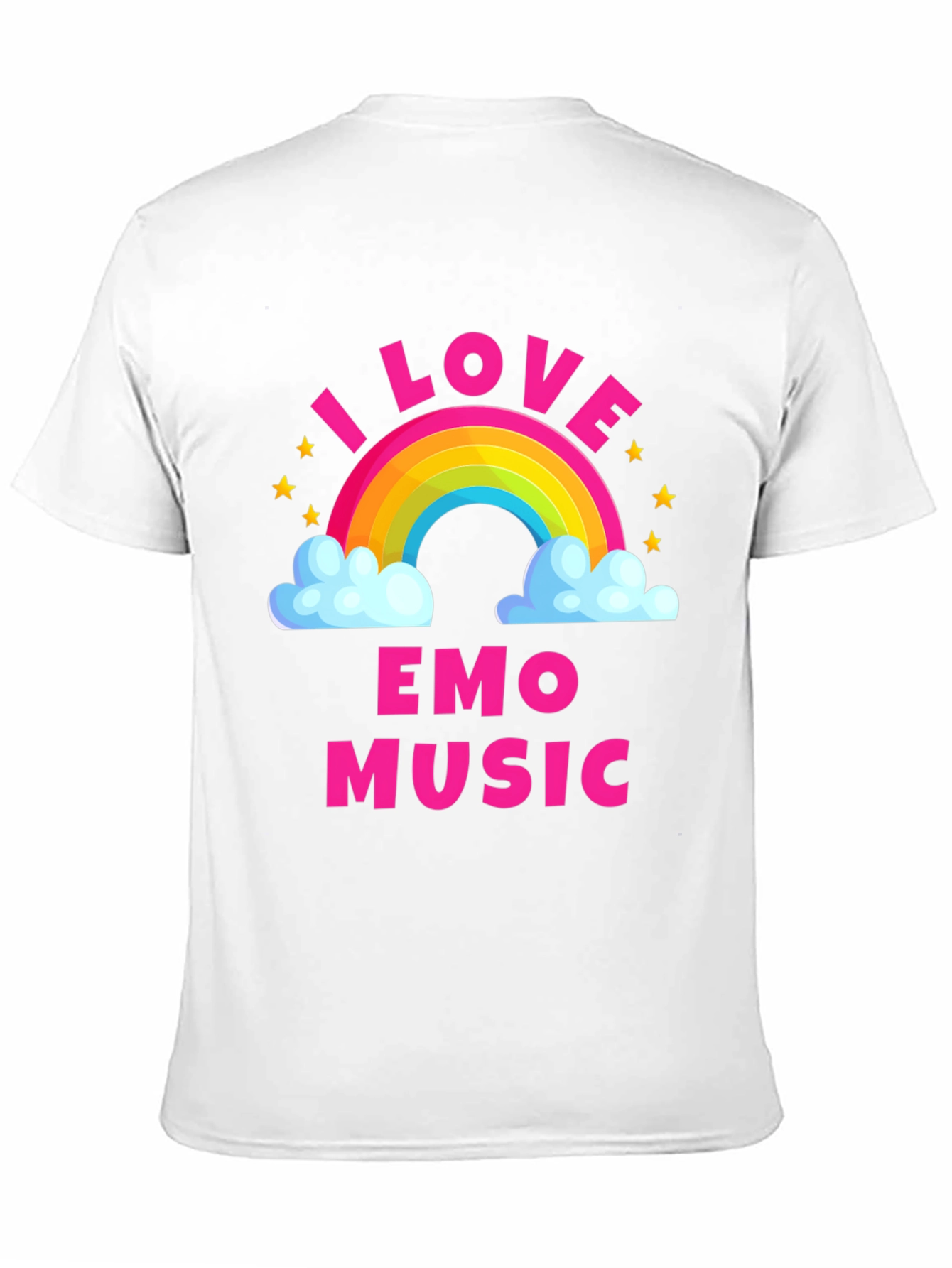 Black I Love Emo Music Rainbow T-Shirt view 11