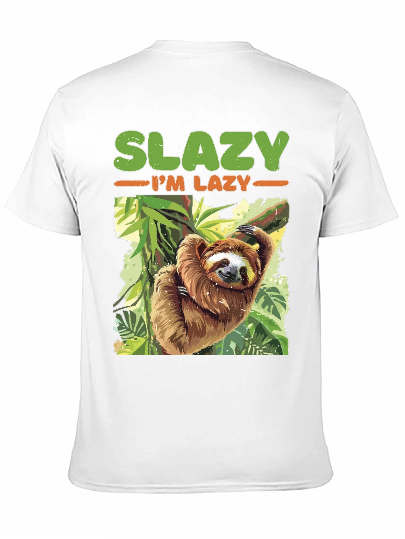Black Slazy I'm Lazy Sloth T-Shirt view 11