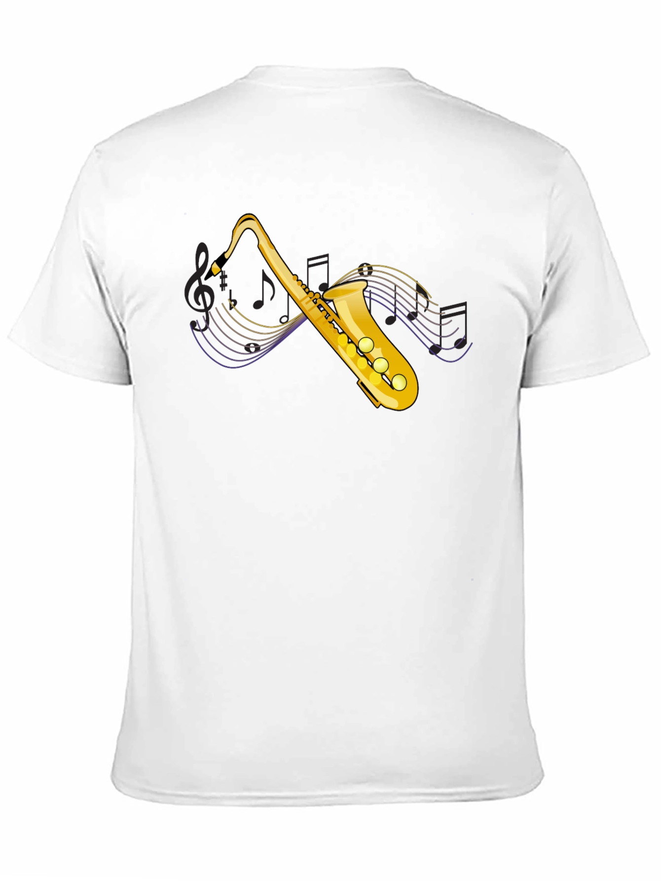 Black Saxophone Graphic Tee - Black Cotton T-Shirt view 11