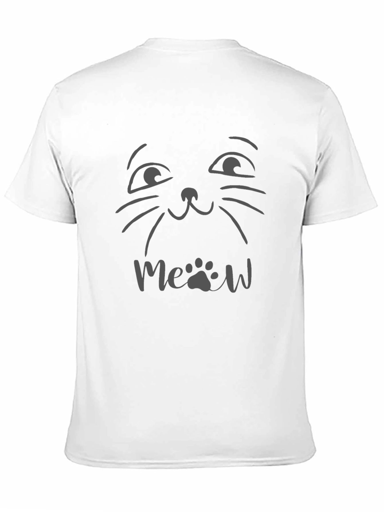 Black Cute Cat Meow T-Shirt - Black Graphic Tee view 11