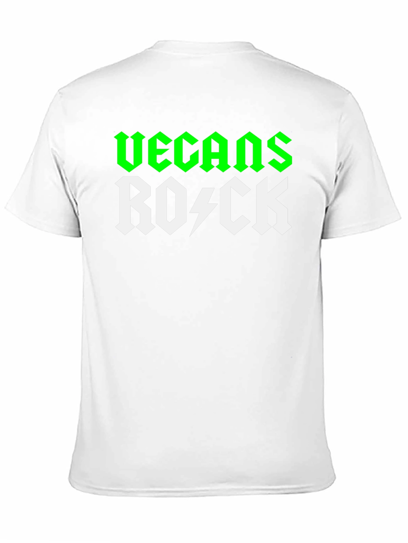 Black Vegans Rock T-Shirt - Green & White Graphic Tee view 11