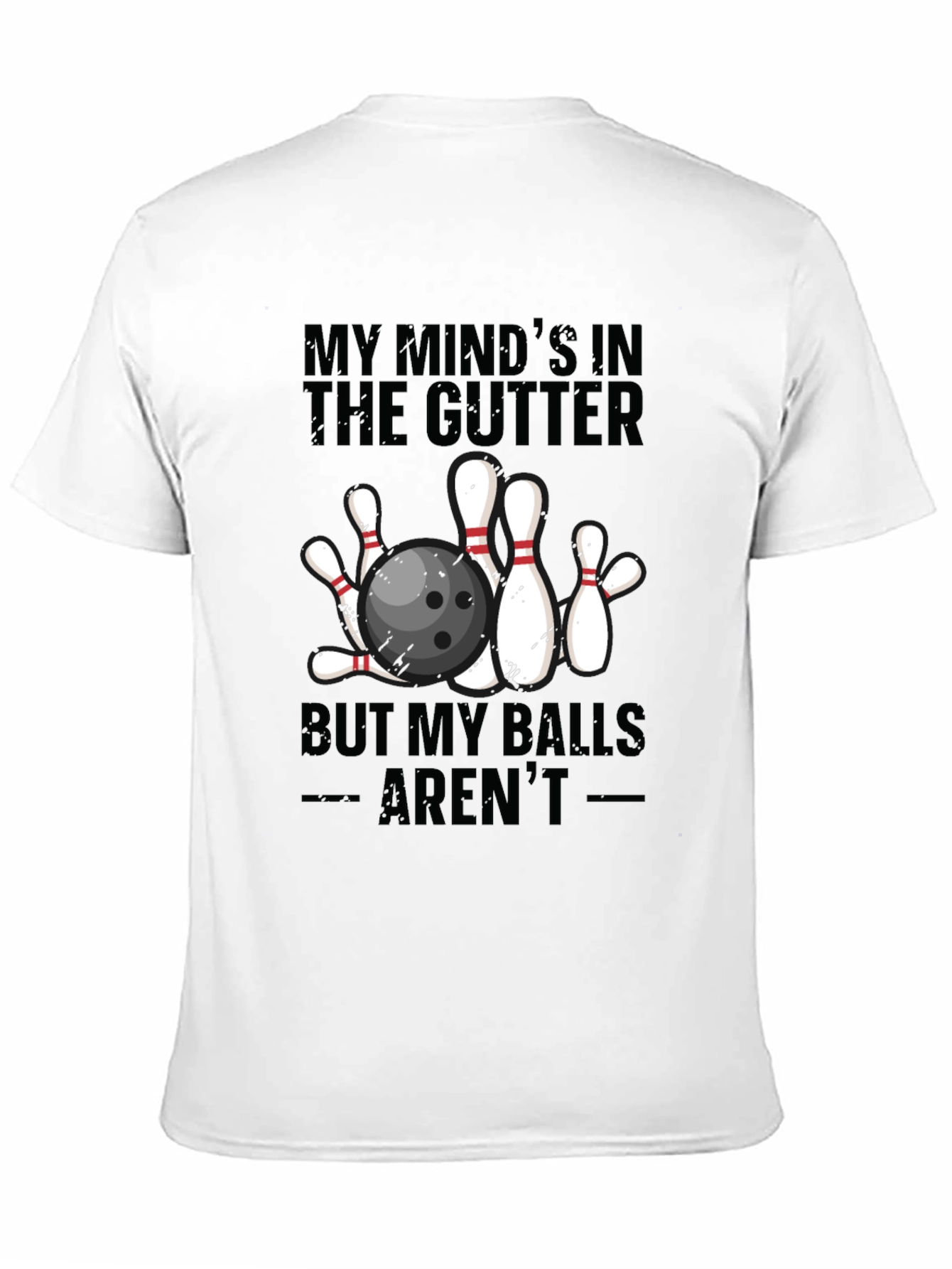 Black Bowling Humor Graphic Tee - Mind in the Gutter view 11