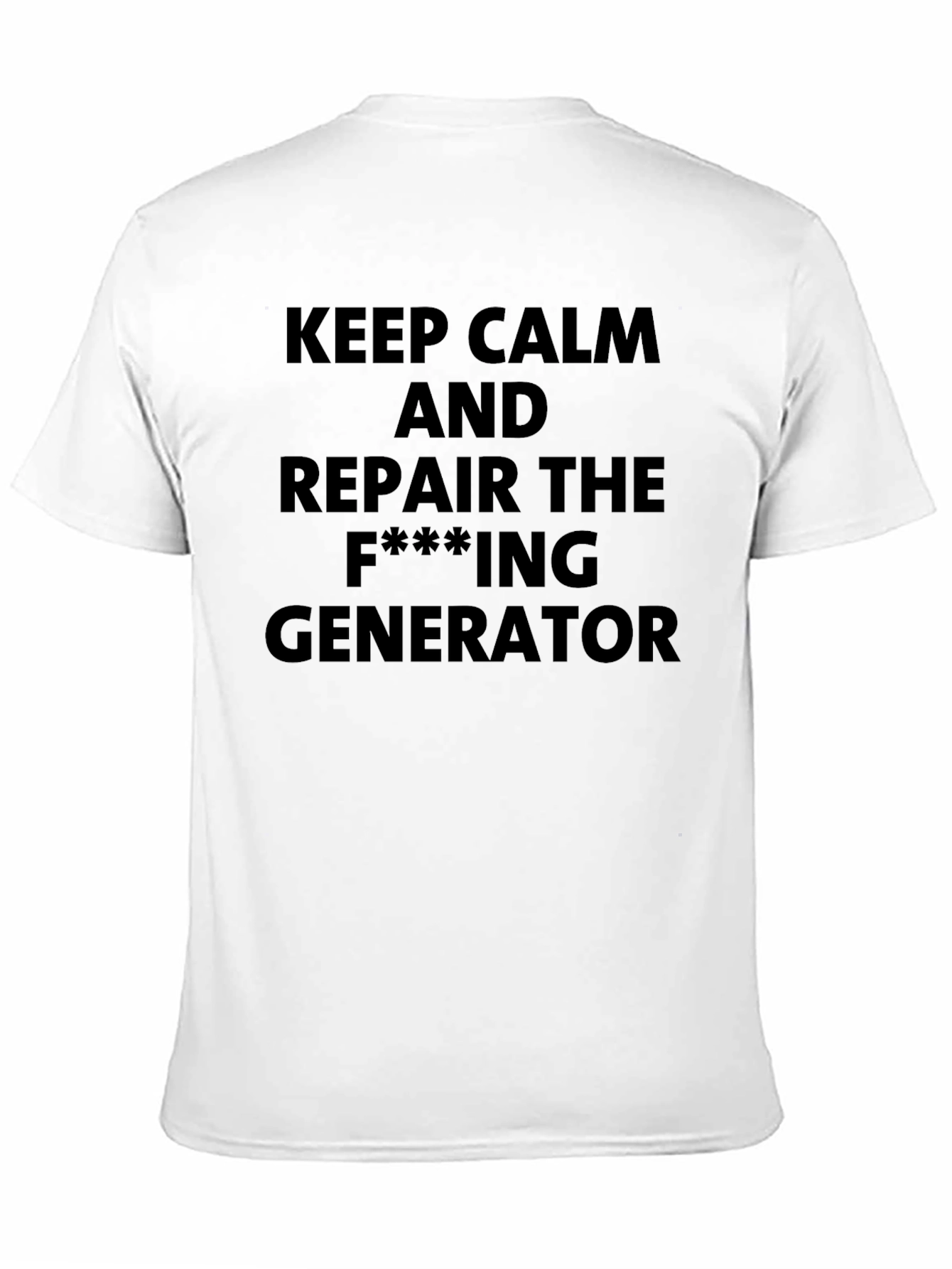 Black Keep Calm Repair Generator Novelty T-Shirt view 11