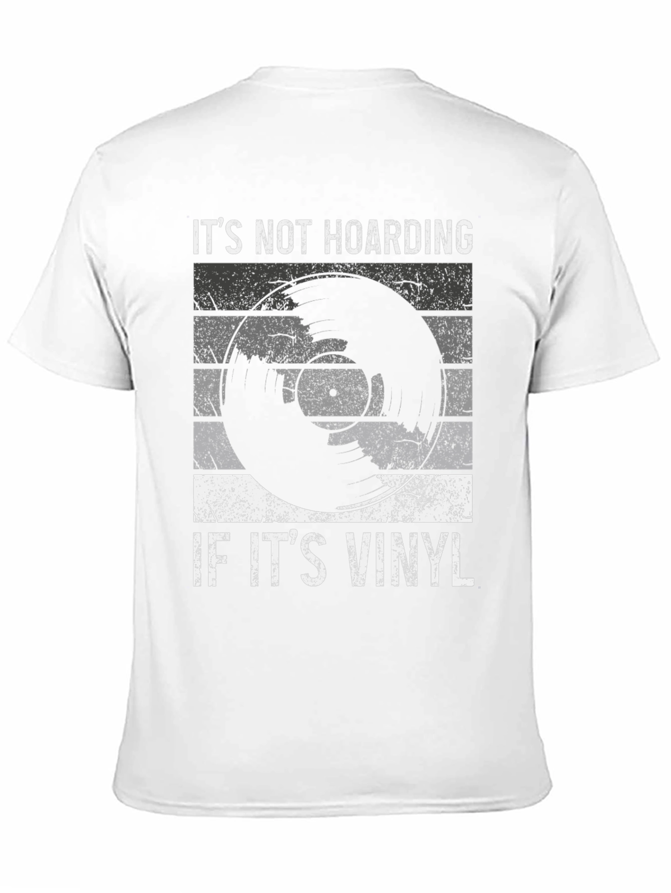 Black It's Not Hoarding If It's Vinyl T-Shirt view 11