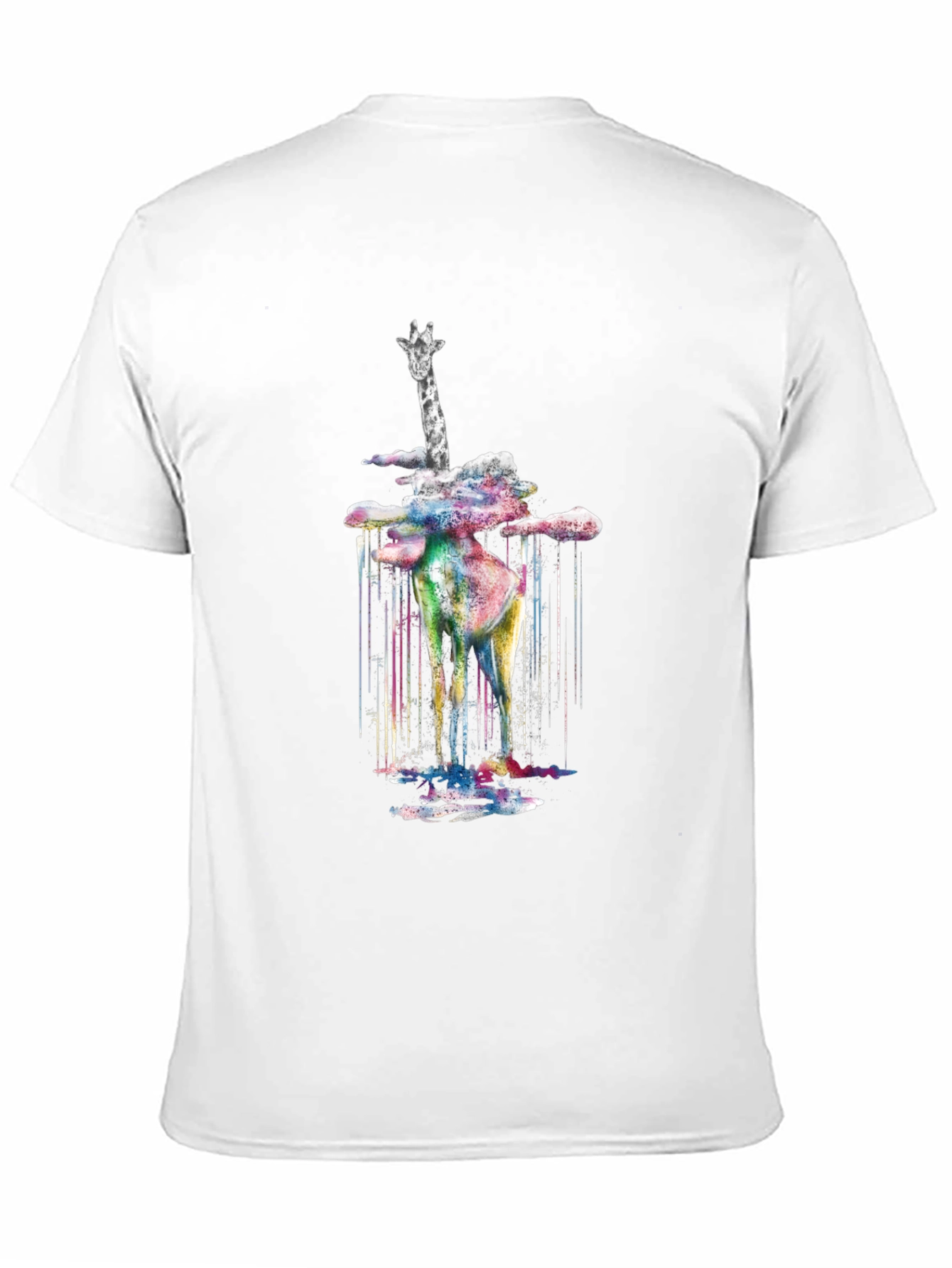 Black Artistic Giraffe Graphic Tee - Stylish Black T-Shirt view 11