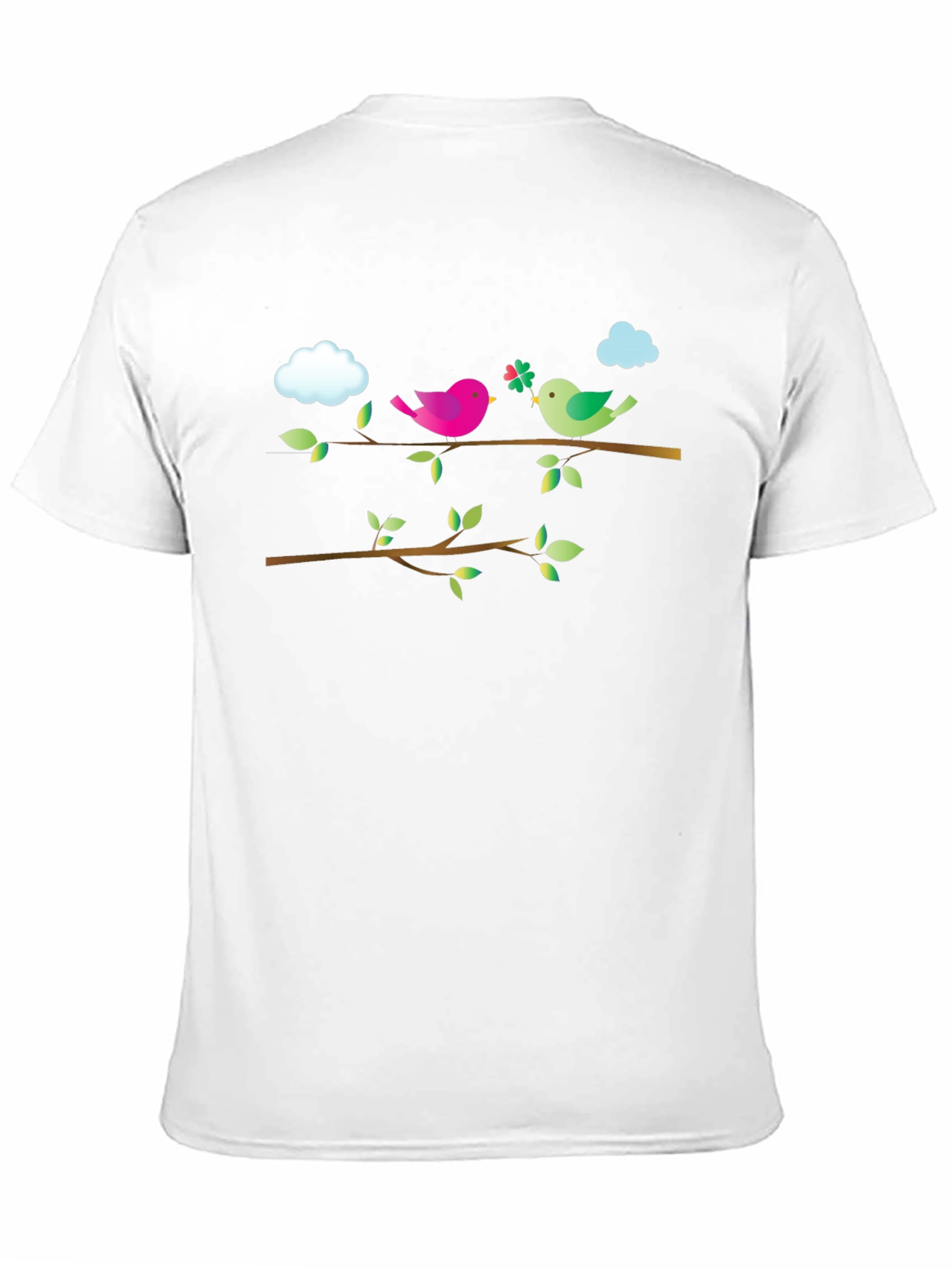 Black Birds on Branch Black T-Shirt view 11