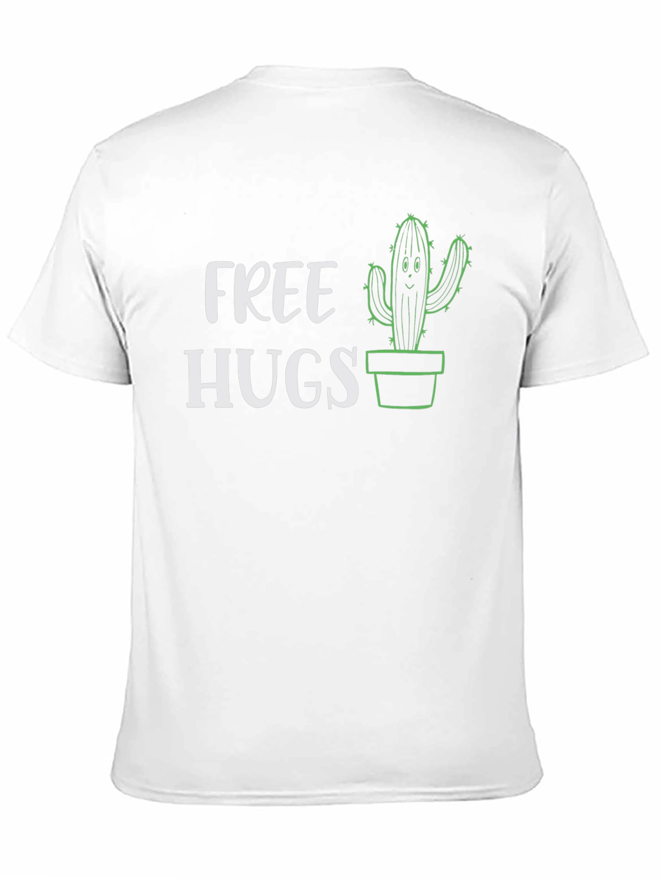 Black Free Hugs Cactus Graphic Tee - Black Cotton T-Shirt view 11