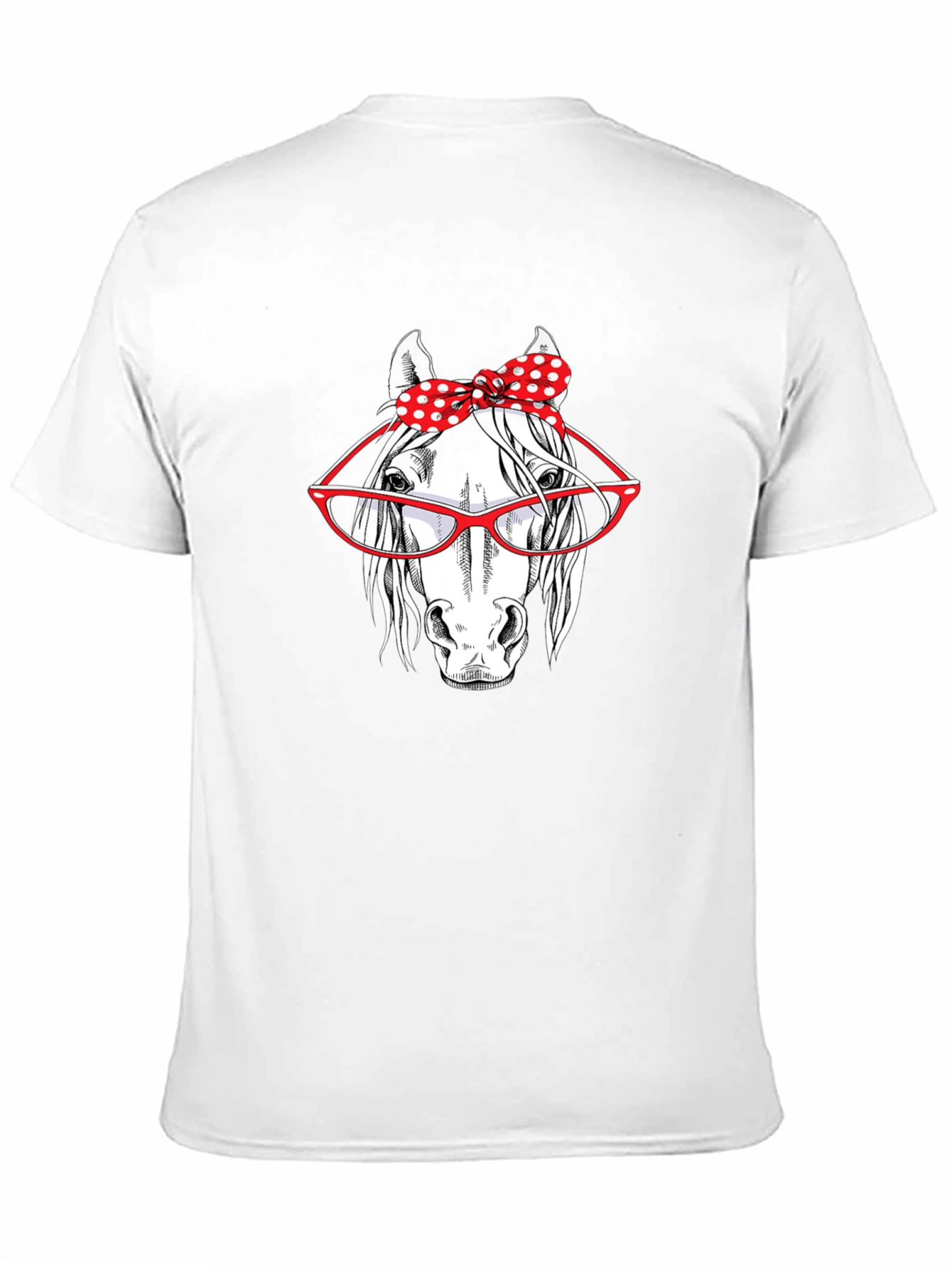Black Horse with Glasses Graphic T-Shirt view 11