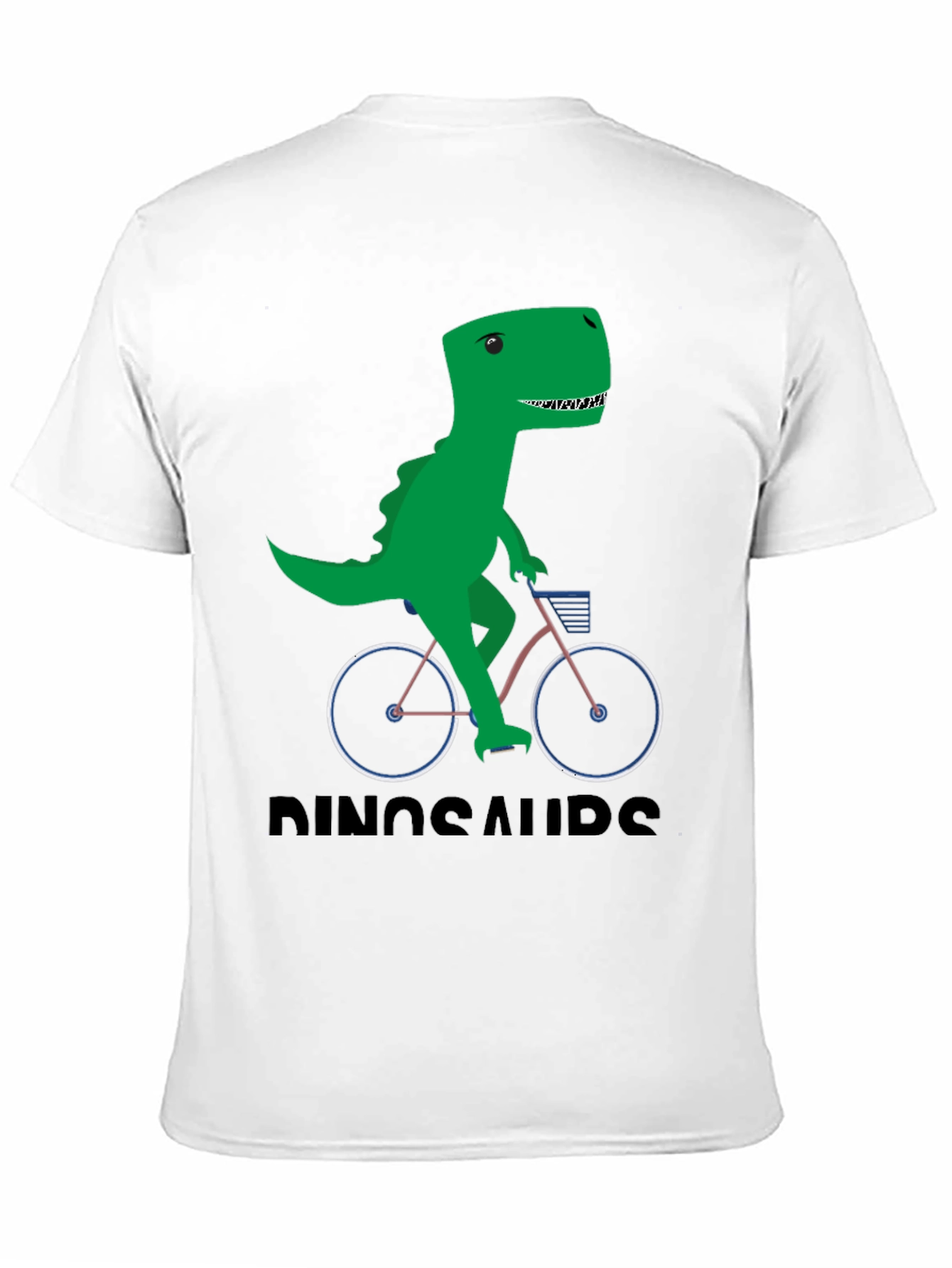 Black Dinosaur Riding Bike Graphic T-Shirt view 11