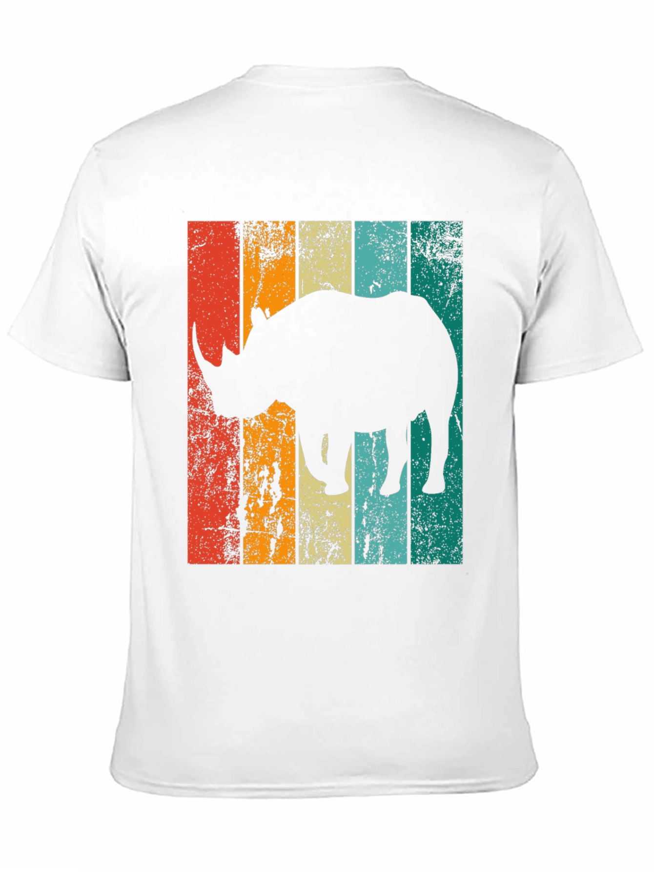 Black Retro Rhino Graphic T-Shirt - Vintage Style Men's Tee view 11