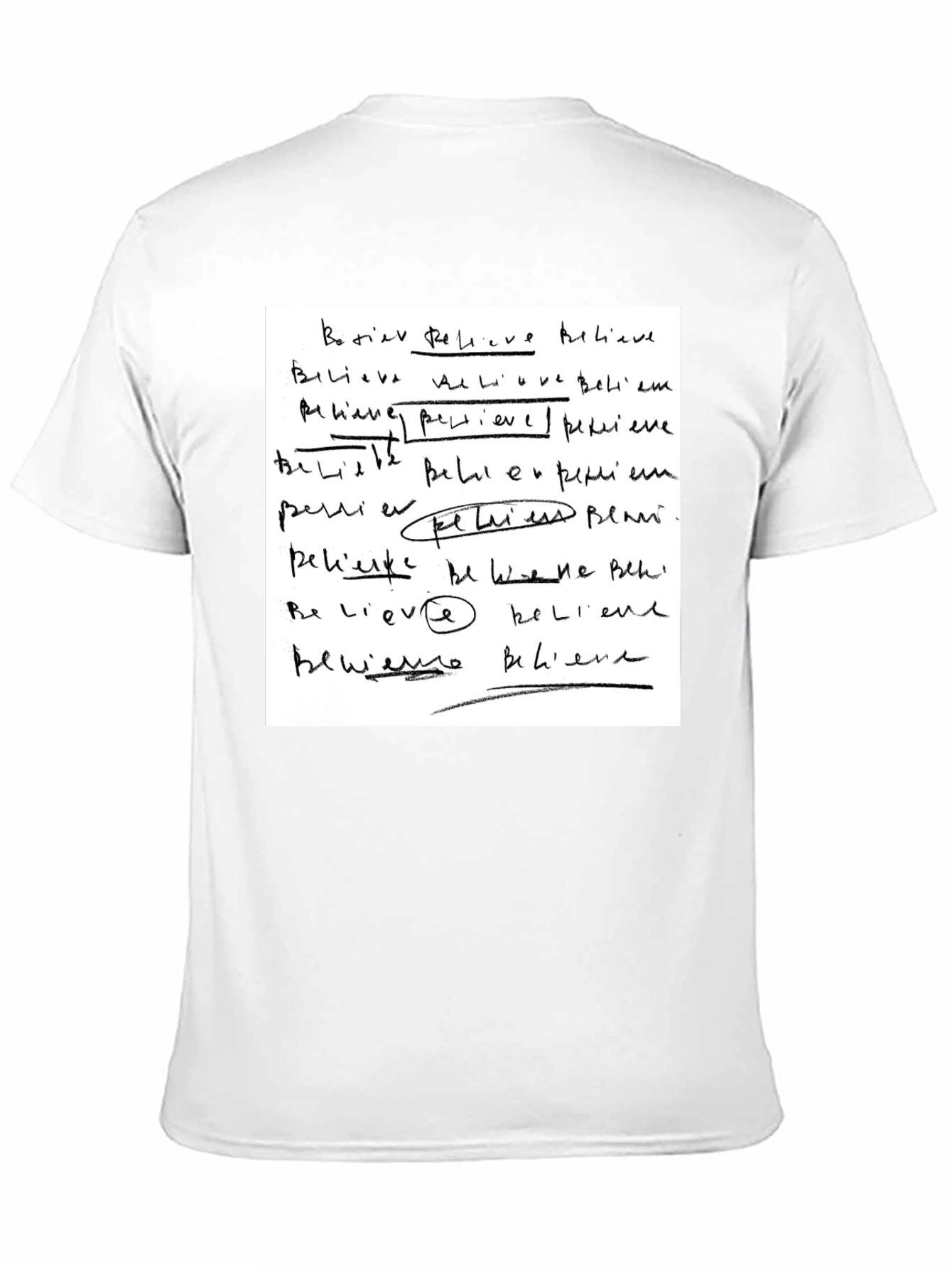 Black Believe Handwriting Graphic T-Shirt view 11