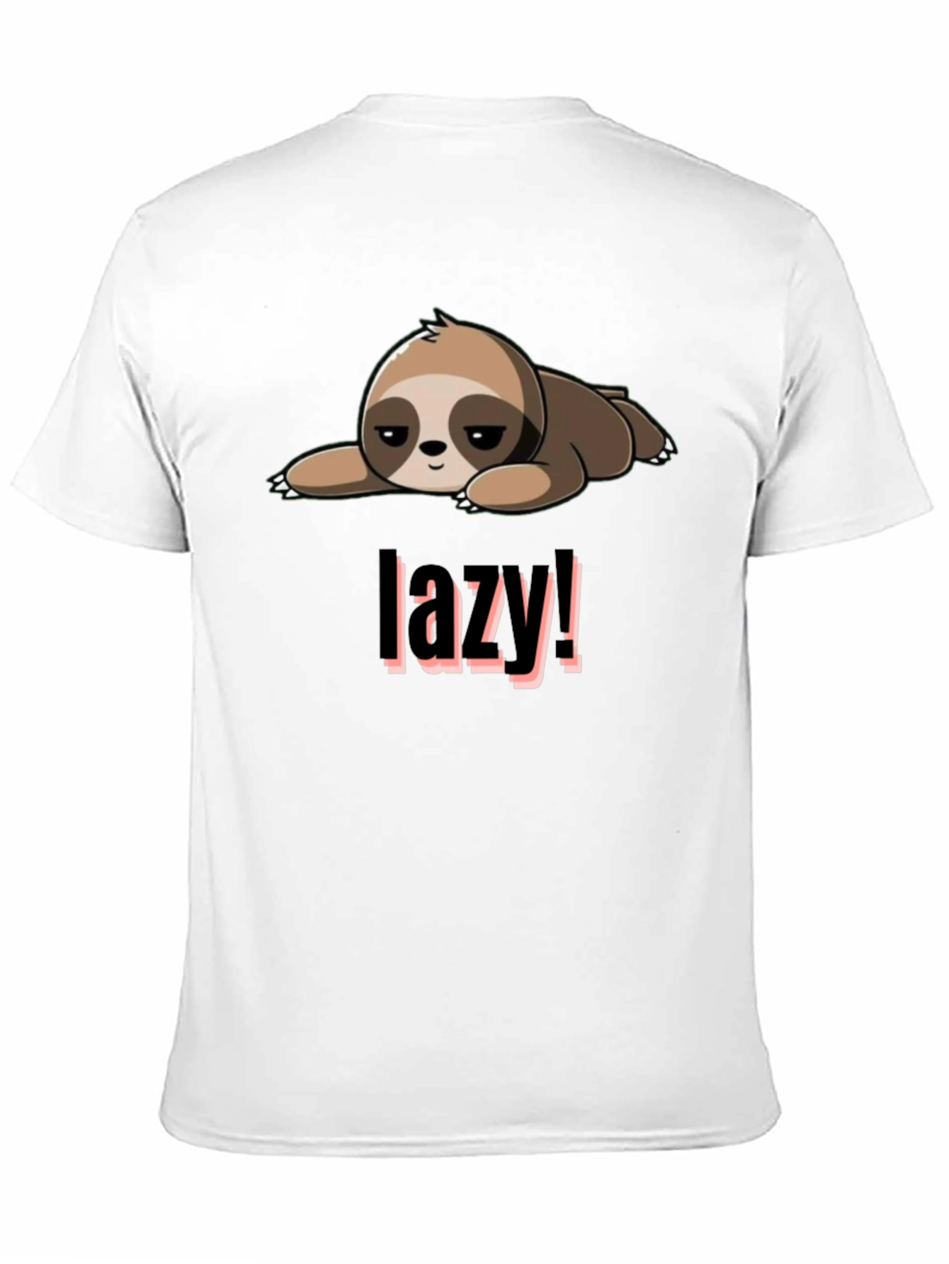 Black Lazy Sloth Graphic Tee - Black Cotton Blend view 11