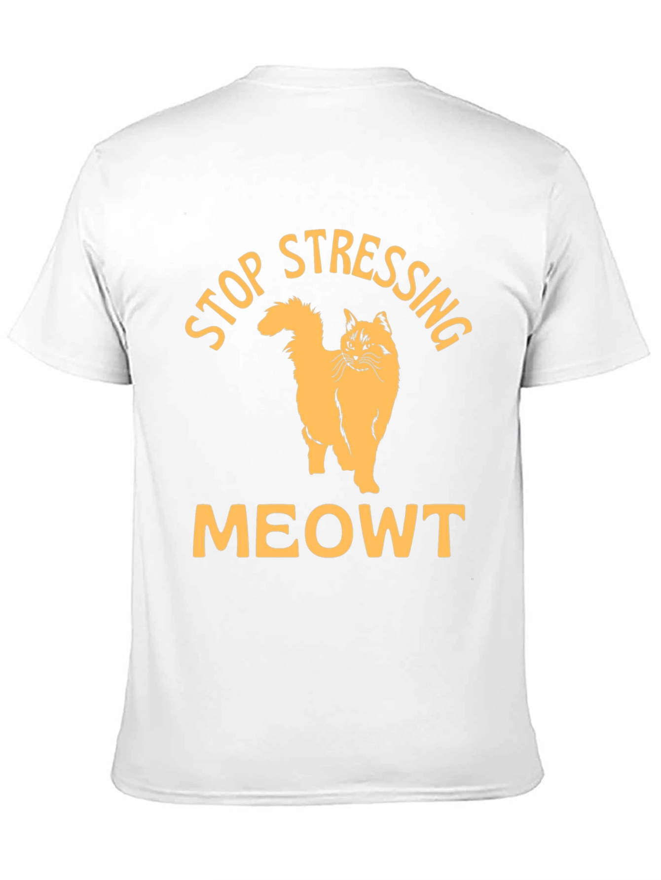 Black Stop Stressing Meowt Black T-Shirt view 11