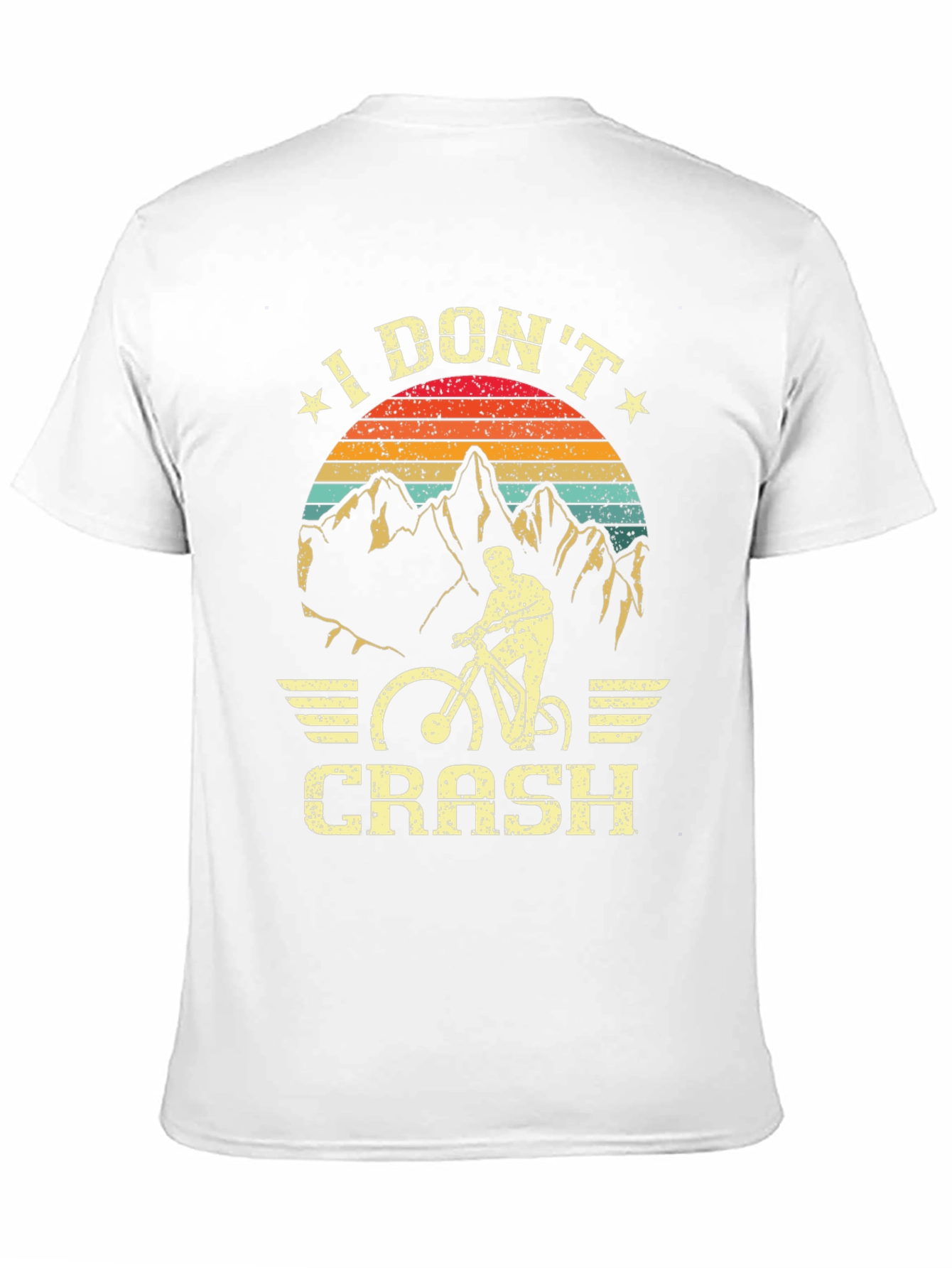Black I Don't Crash Mountain Bike T-Shirt view 11