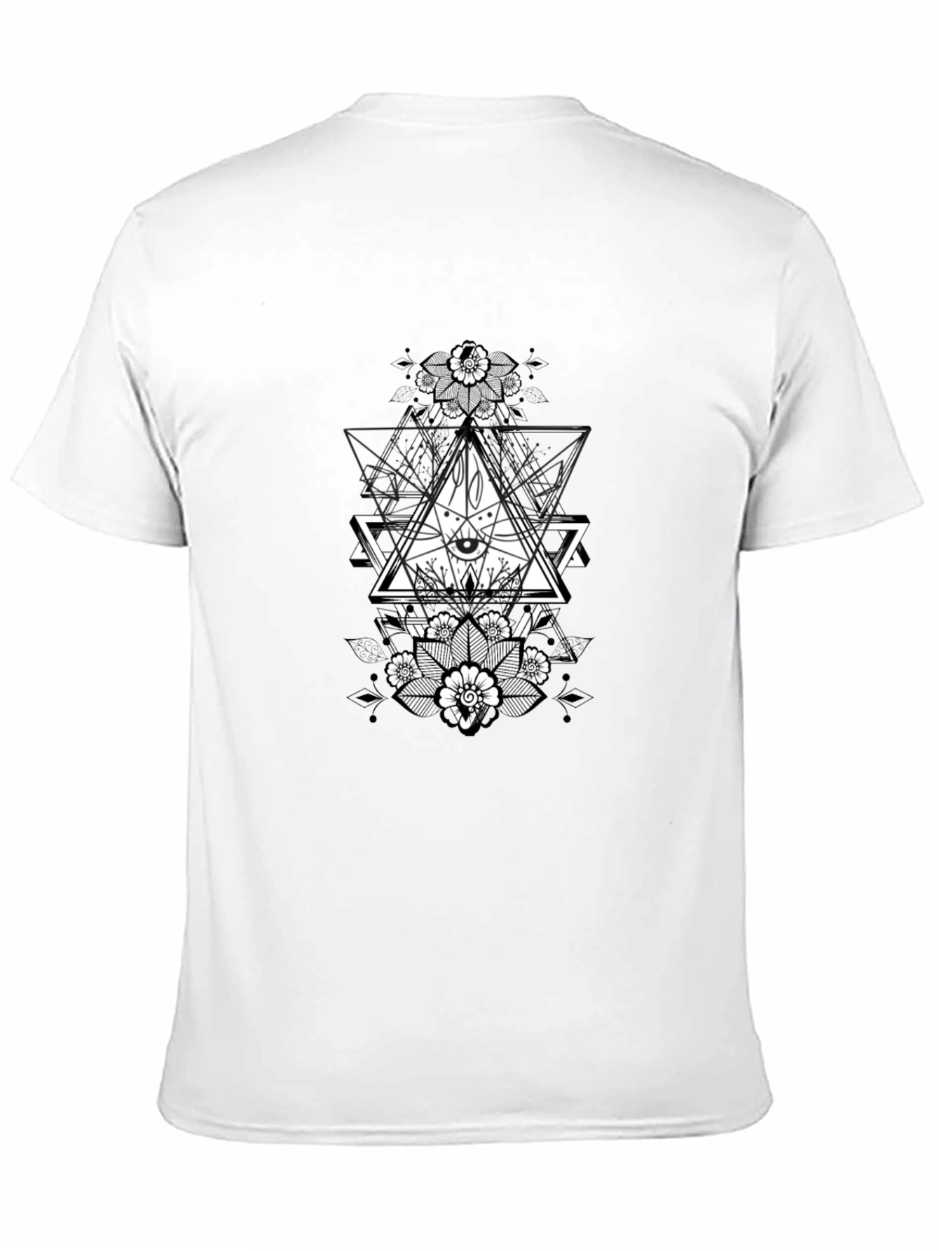 Black Geometric Eye Graphic Tee - Black view 11