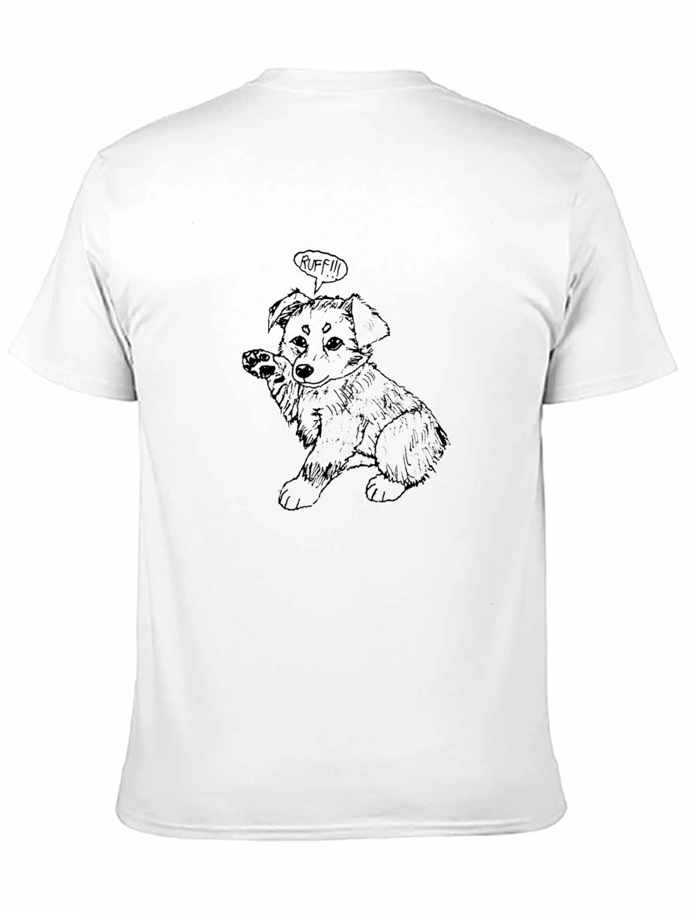 Black Dog Cartoon Graphic Print Black T-Shirt view 11