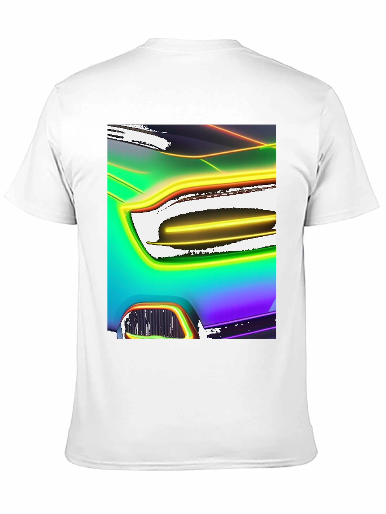 Black Neon Car Graphic Black T-Shirt view 11
