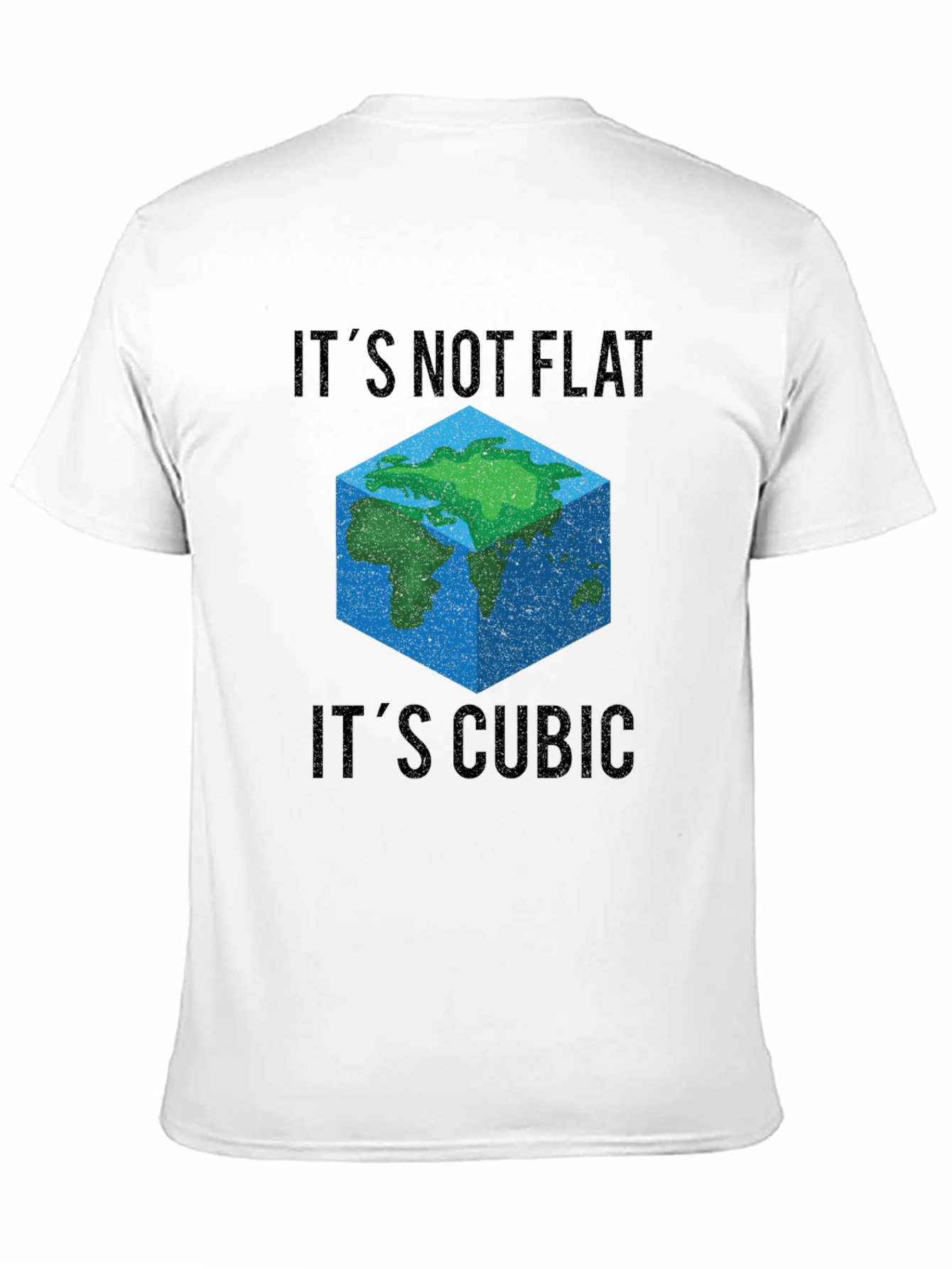 Black Cubic Earth T-Shirt - It's Not Flat! view 11