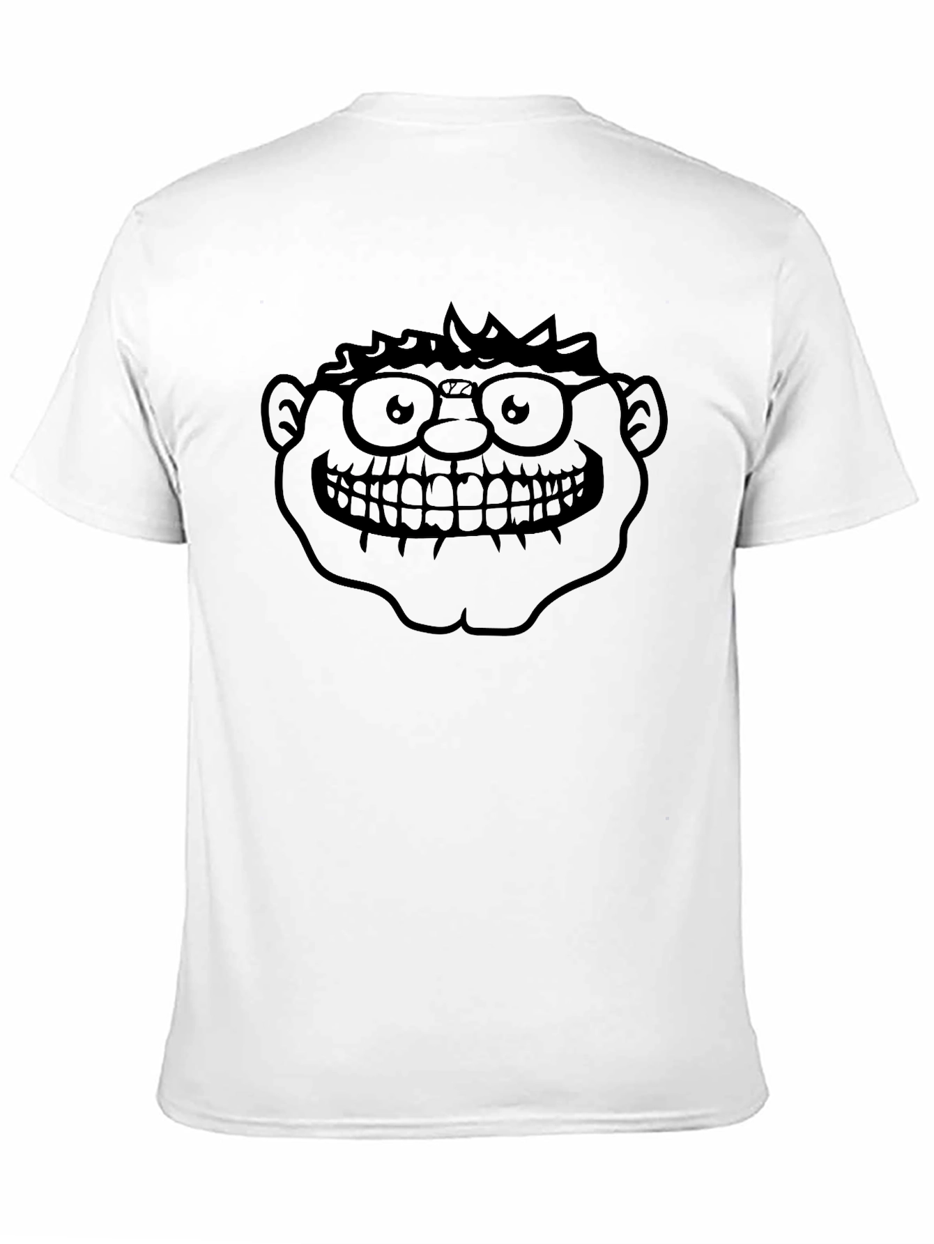 Black Black T-Shirt with Cartoon Face Graphic view 11