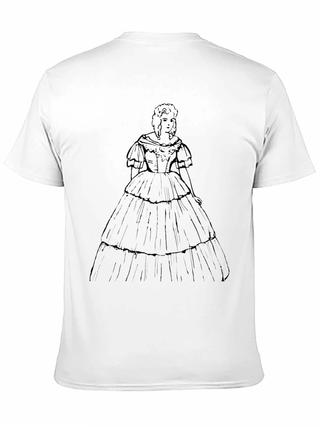 Black Victorian Dress Graphic Tee - Stylish Retro Design view 11