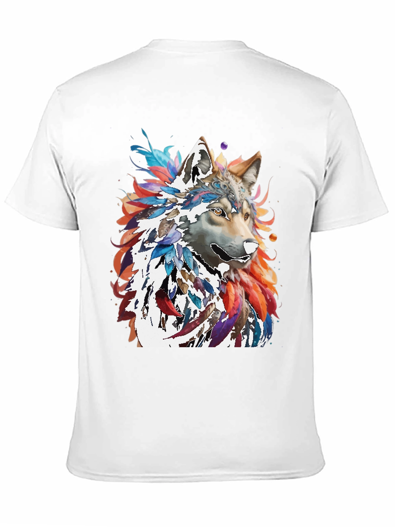 Black Wolf Art Graphic Tee - Men's Black T-Shirt view 11