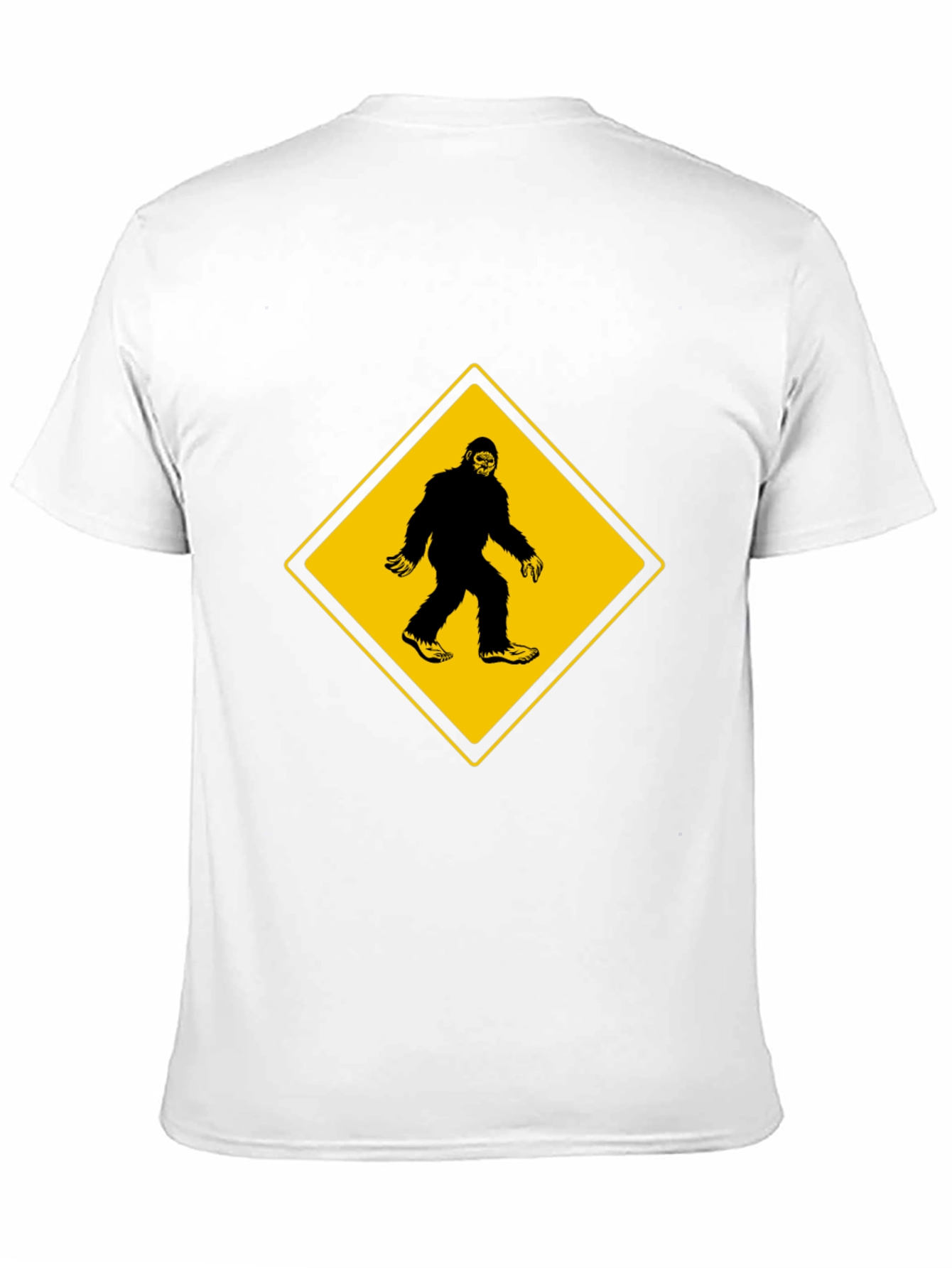 Black Bigfoot Crossing Men's Black T-Shirt view 11