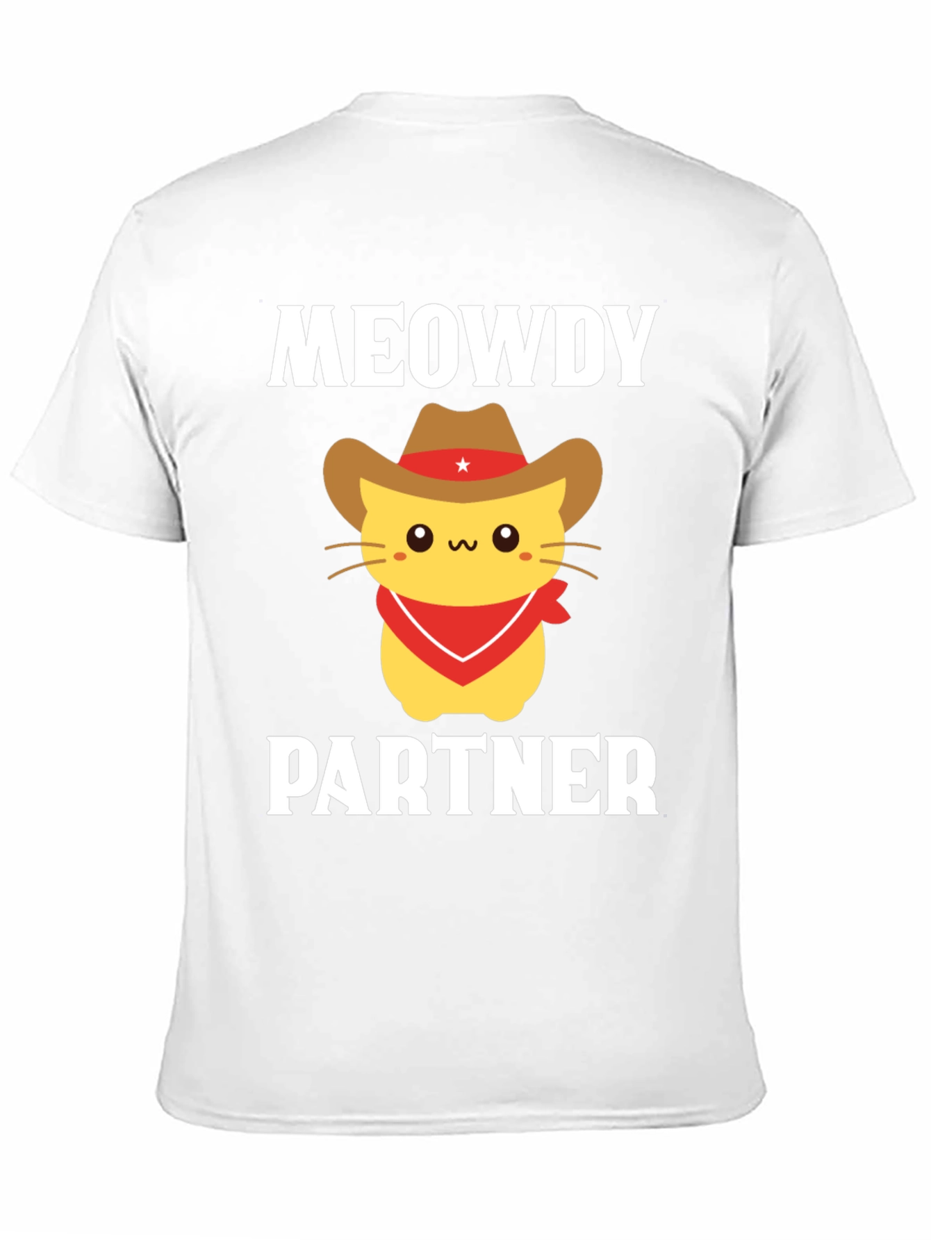 Black Meowdy Partner Cat Cowboy T-Shirt view 11