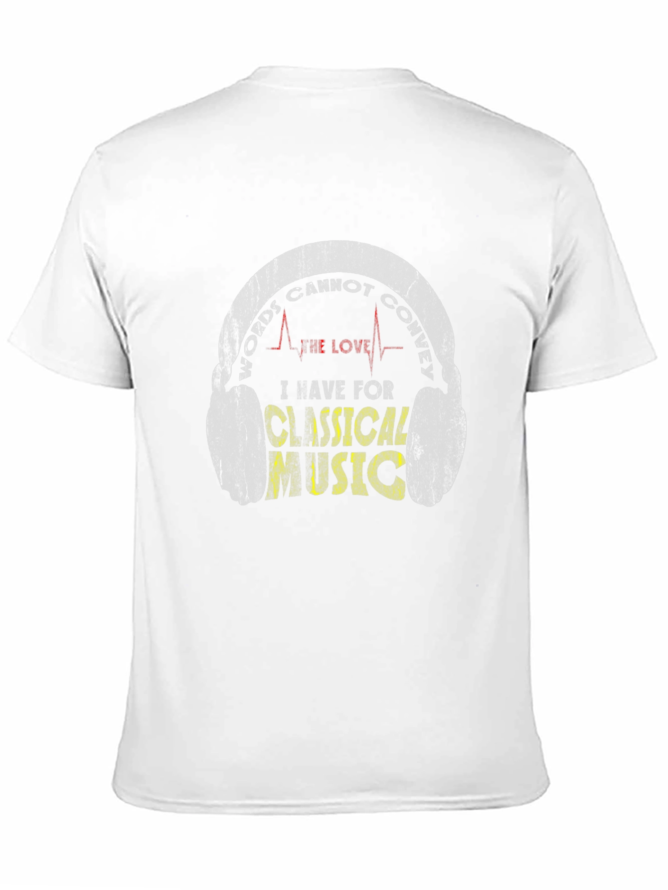 Black Classical Music Lover Graphic Tee - Headphones Design view 11