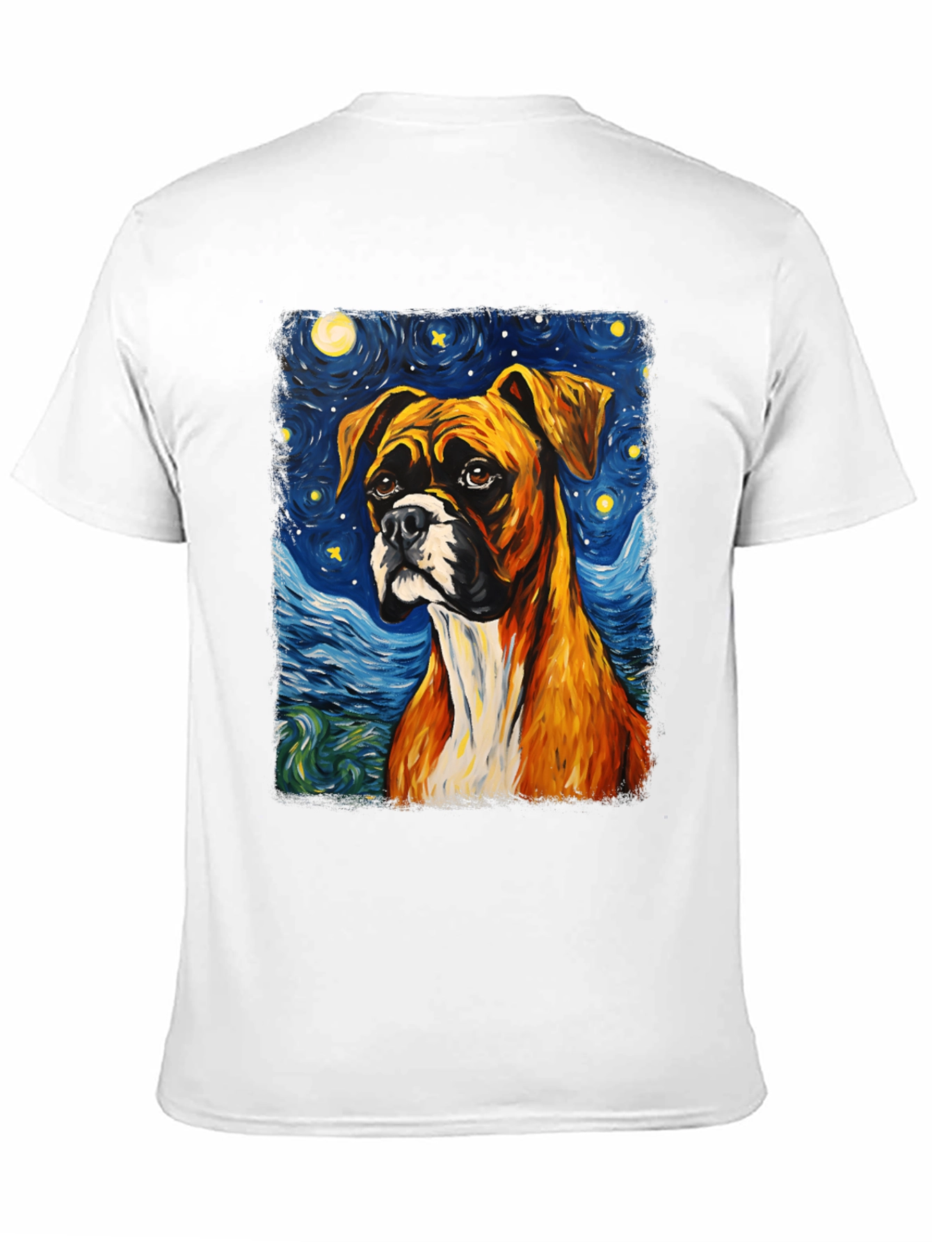 Boxer Dog Starry Night T-Shirt - 11