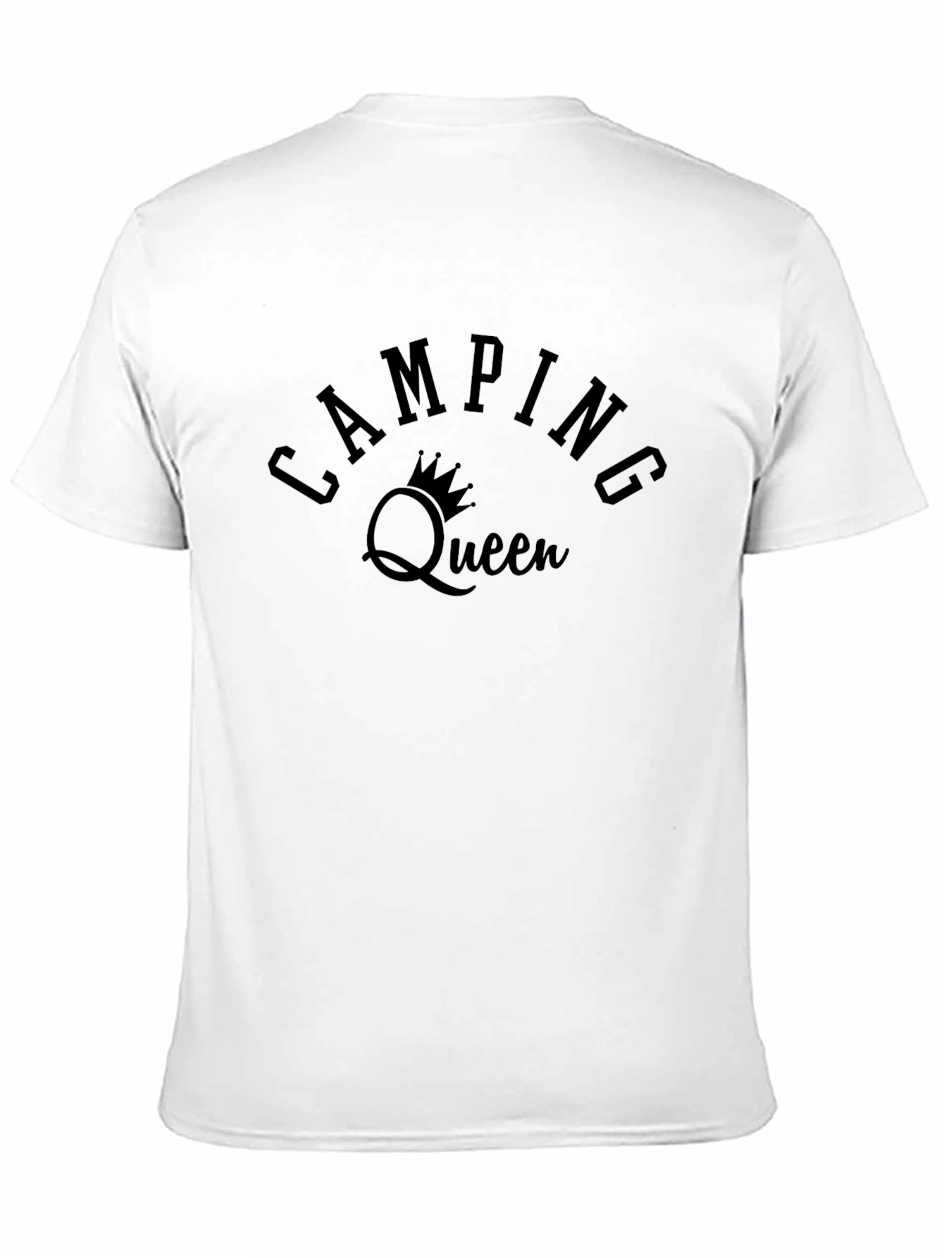 Black Camping Queen T-Shirt - Black Cotton Tee view 11