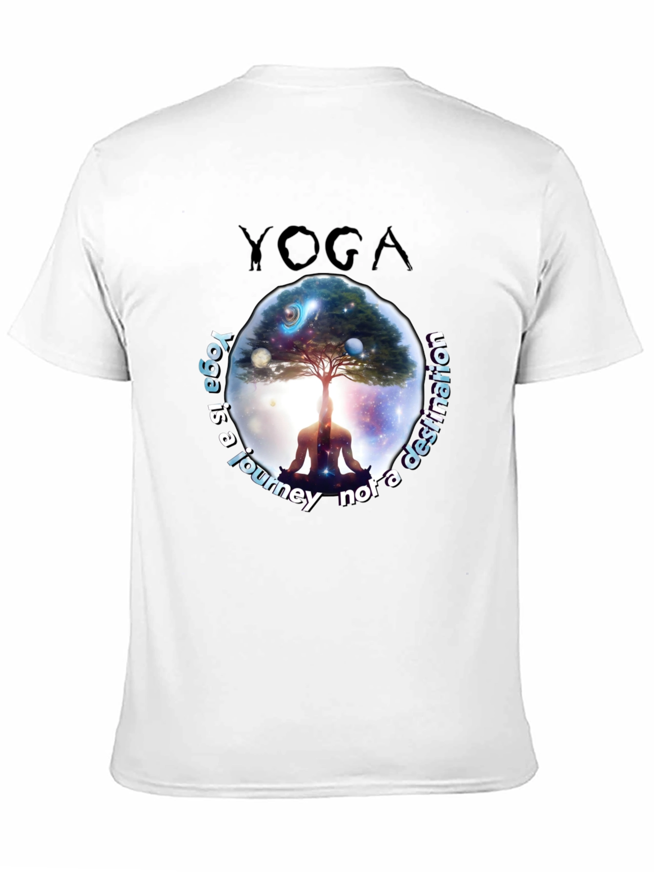 Black Yoga Journey T-Shirt - Meditative Graphic Tee view 11