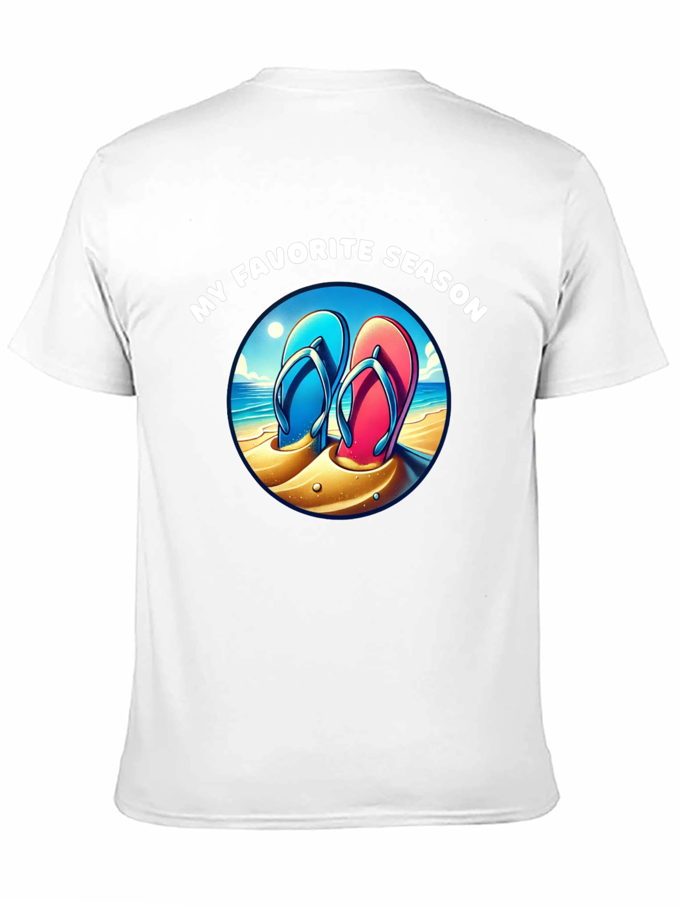 Black My Favorite Season Beach Flip Flop T-Shirt view 11