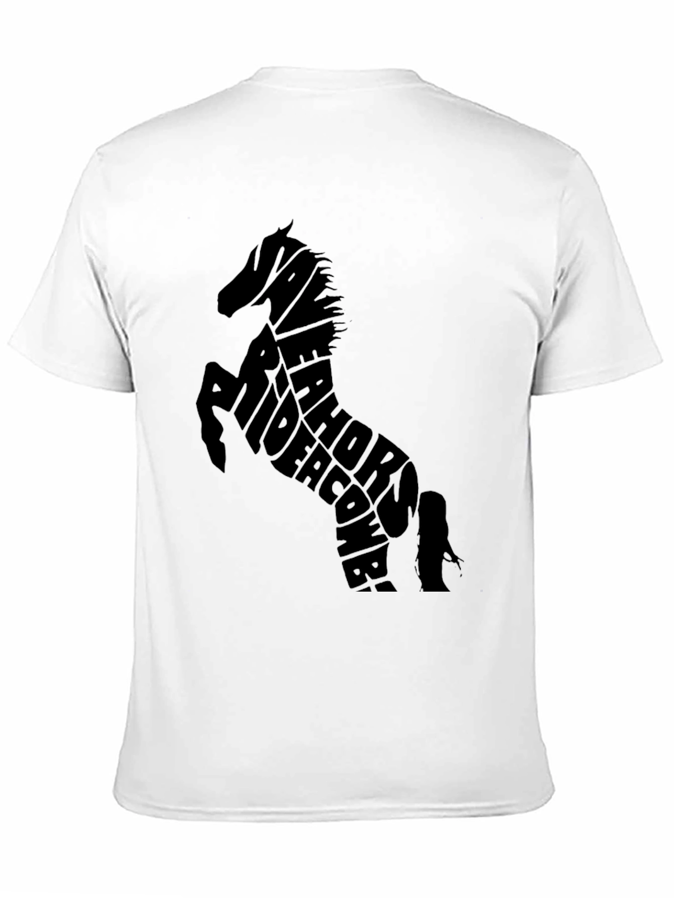 Black Horse Typography Black T-Shirt view 11
