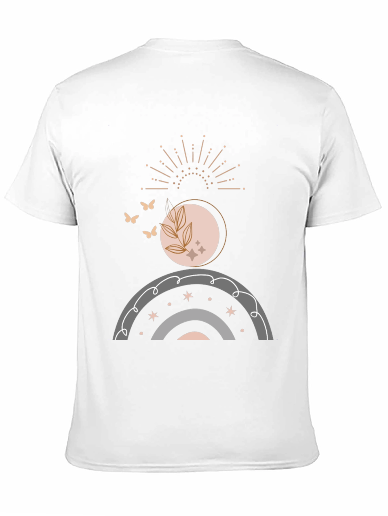 Black Boho Celestial Rainbow T-Shirt - Stylish & Unique Design view 11