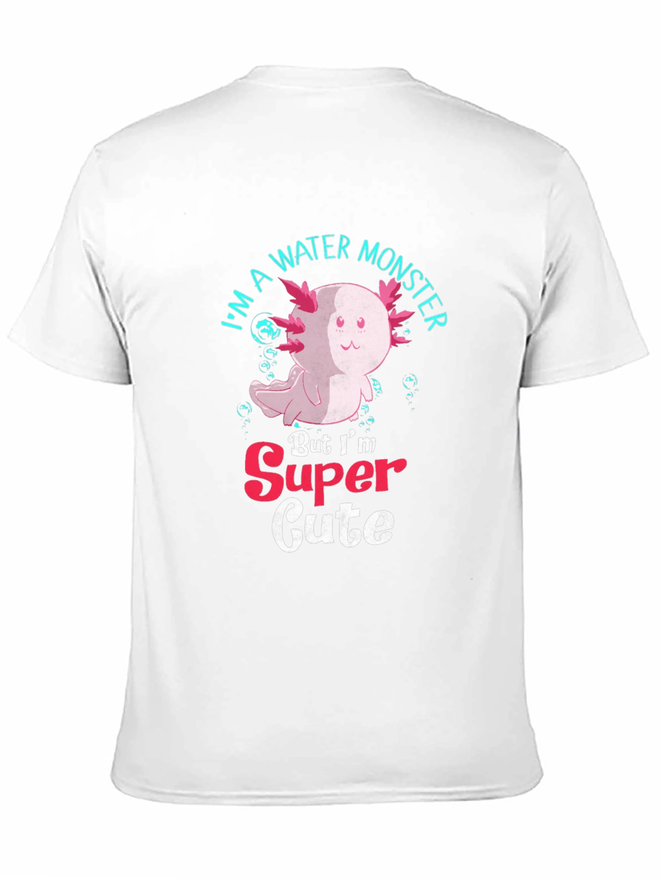 Black Cute Axolotl Water Monster T-Shirt view 11