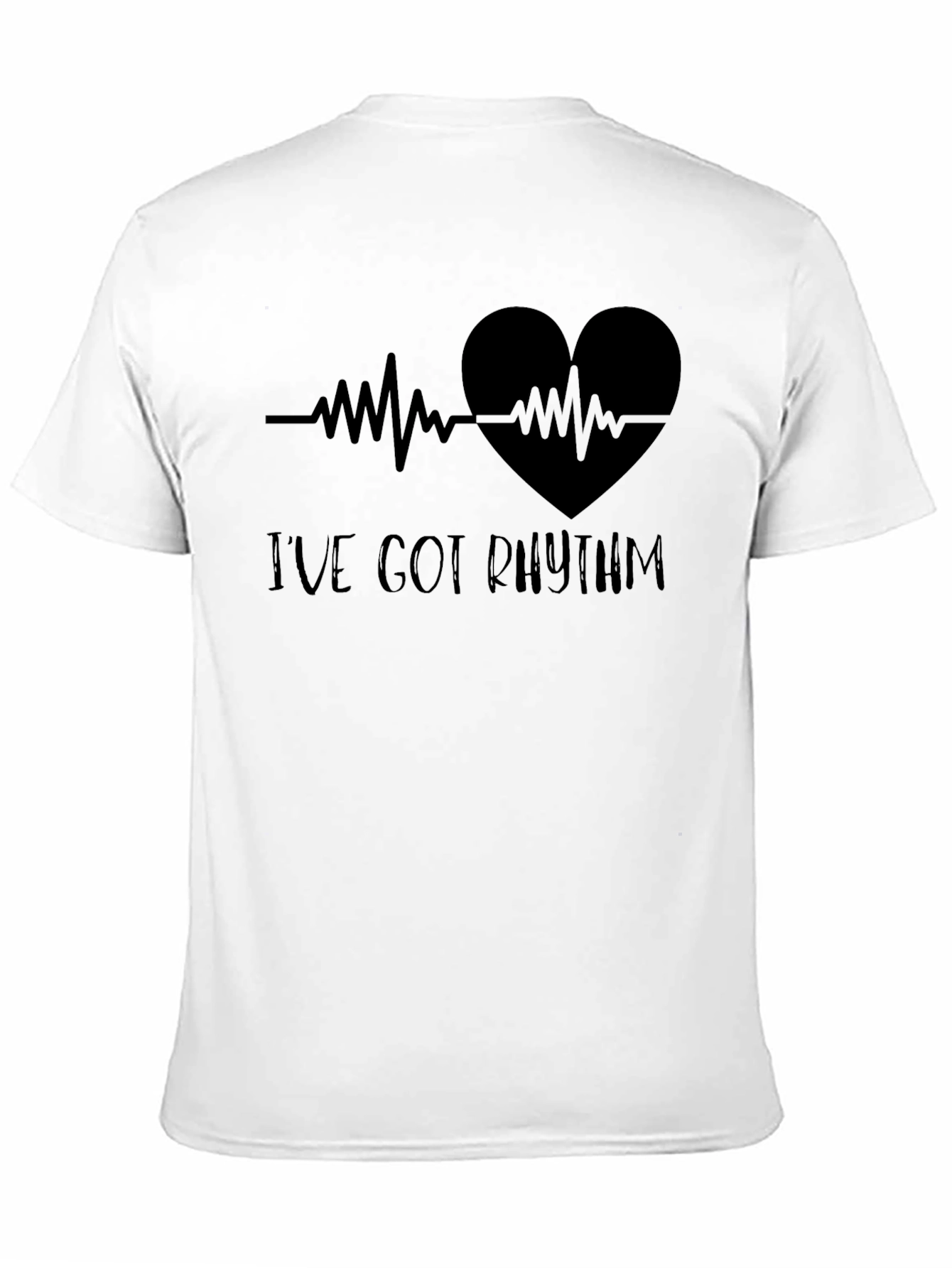 Black I've Got Rhythm Heartbeat T-Shirt view 11