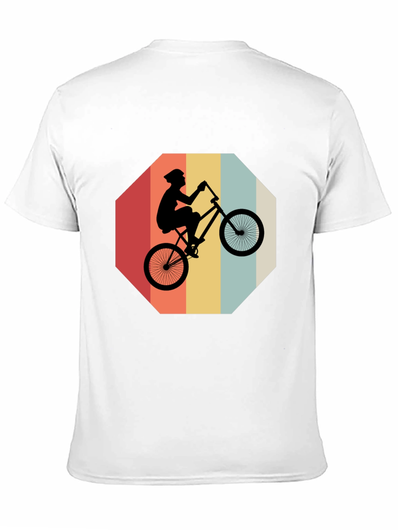 Black Retro Bike Rider Graphic Tee - Black Cotton Blend view 11