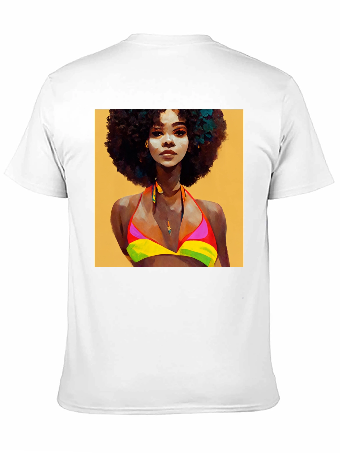 Black Afro Woman Art Graphic T-Shirt view 11