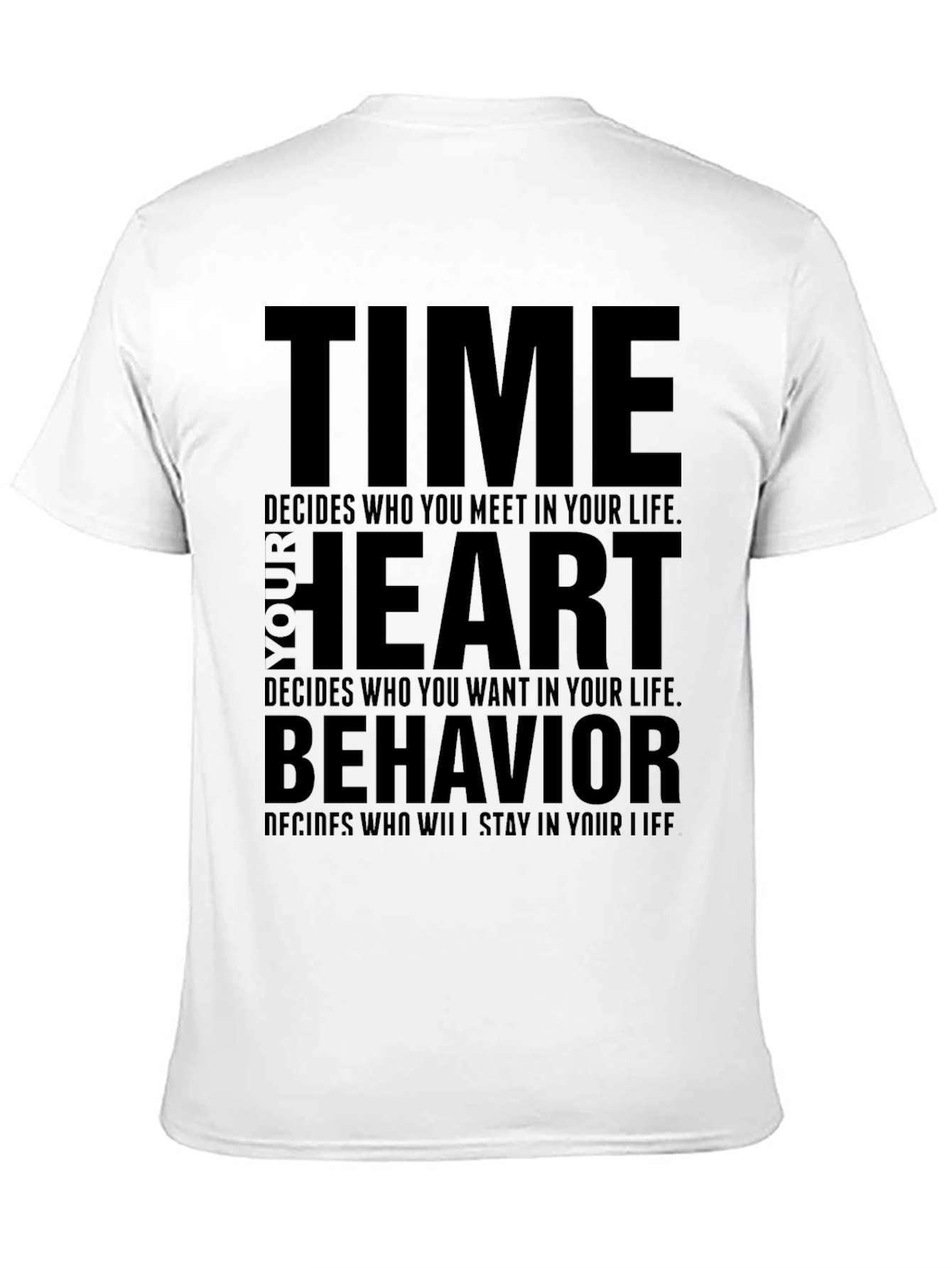 Black Time Heart Behavior Men's Graphic T-Shirt view 11