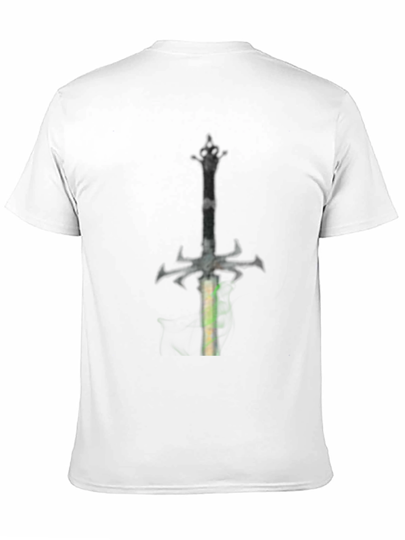 Black Fantasy Sword Graphic Tee - Black Cotton Casual Shirt view 11