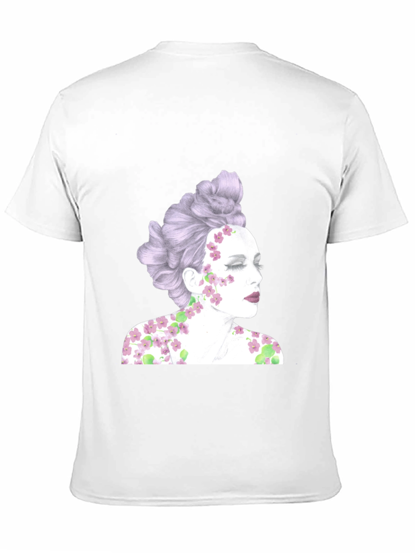 Black Floral Woman Graphic Tee - Unique Design view 11